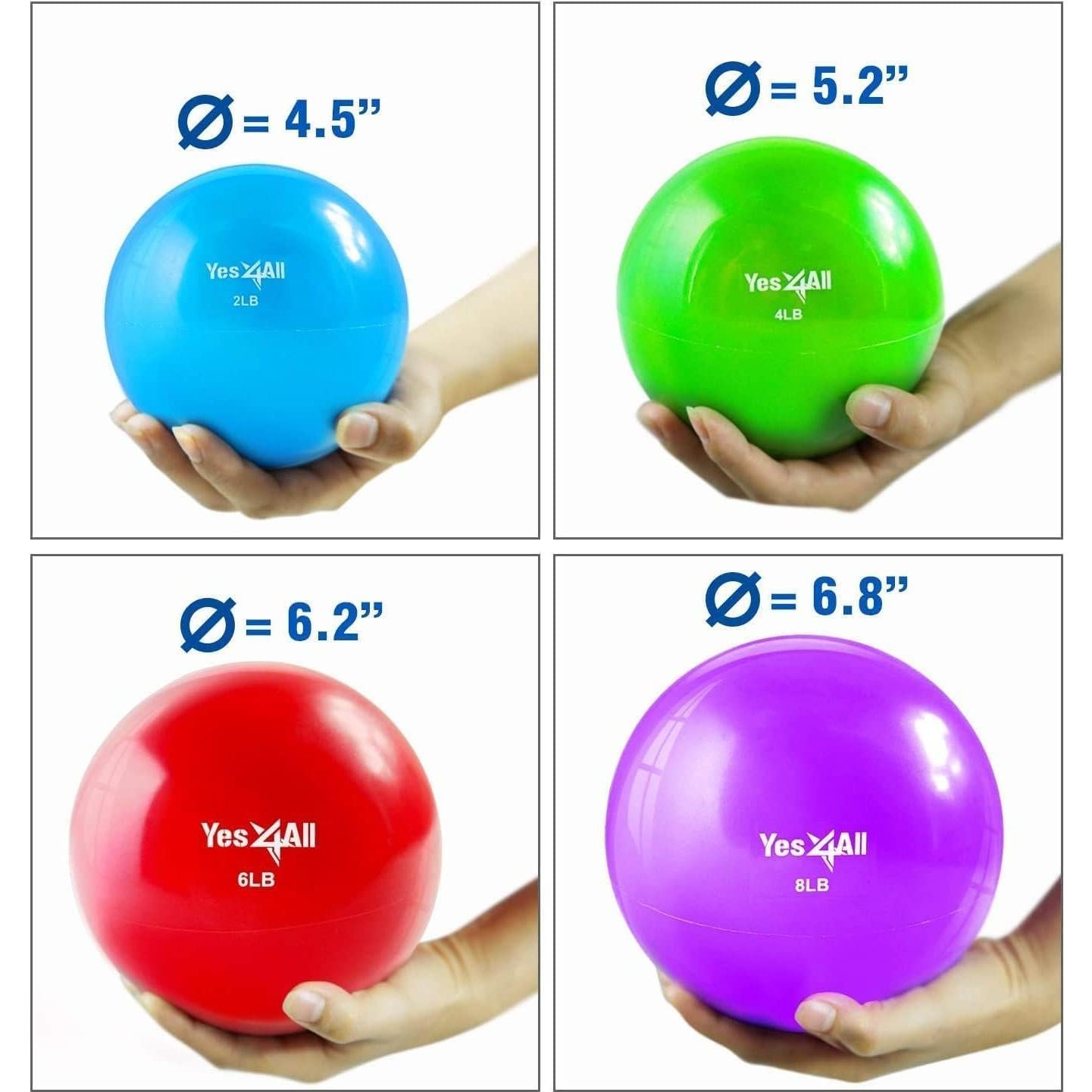 Pelotas de Tonificación Yes4All 0.91kg x2 para Pilates