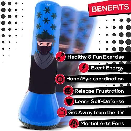 Saco de Boxeo Inflable Whoobli Ninja 119 cm para Niños
