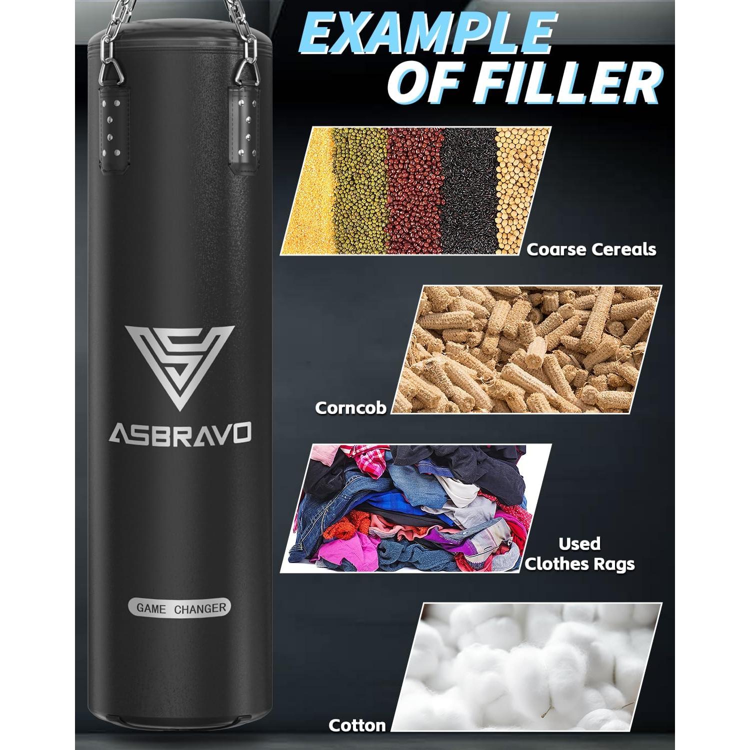 Saco de Boxeo ASBRAVO 4 pies PU + Guantes 12 oz + Accesorios