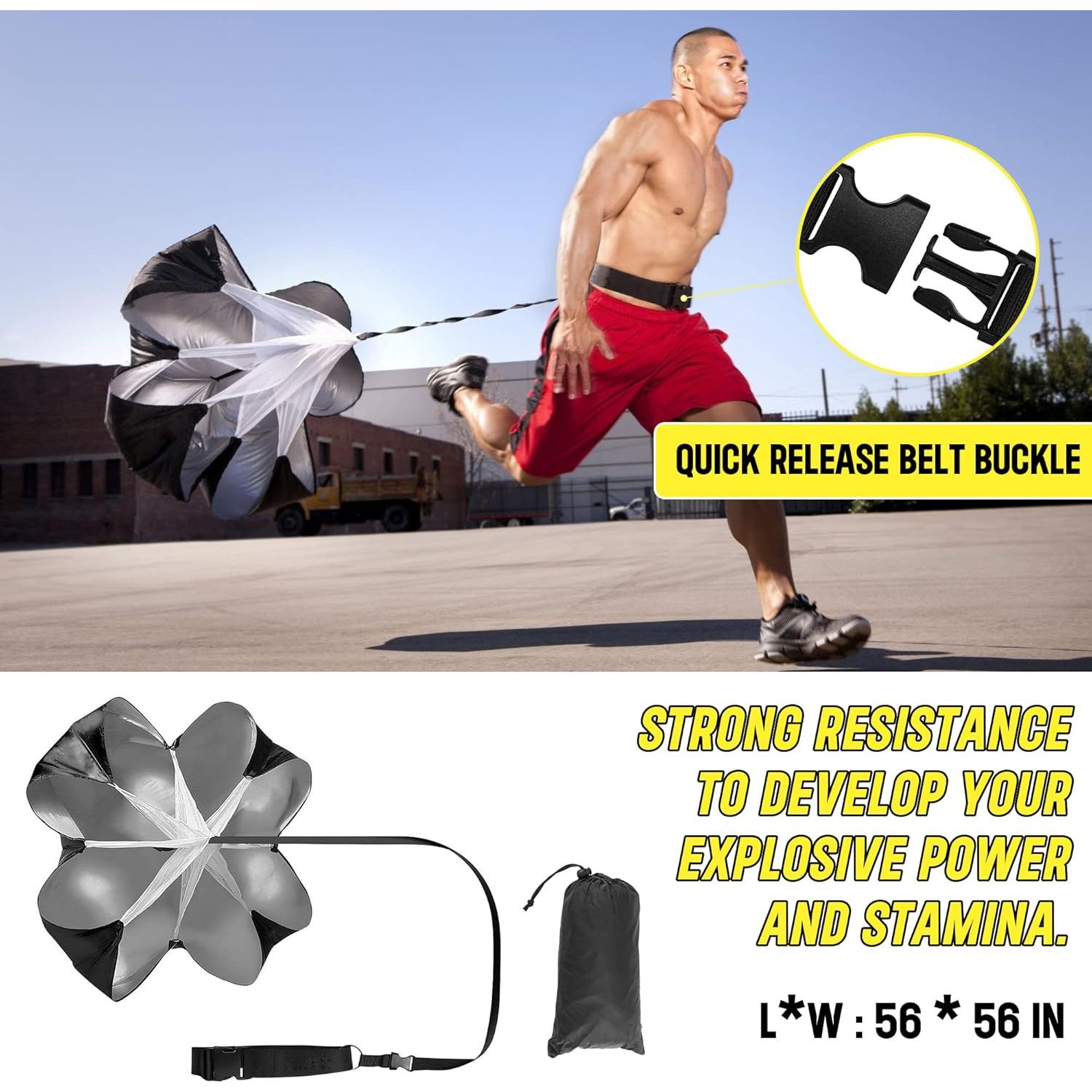 20ft Sports Agility Ladder for Men Women and Kids, Speed Youth Soccer Agility Training Equipment for Football, Exercise, Tennis, Legs Workout with Speed Parachute, Cones and Carry Bag