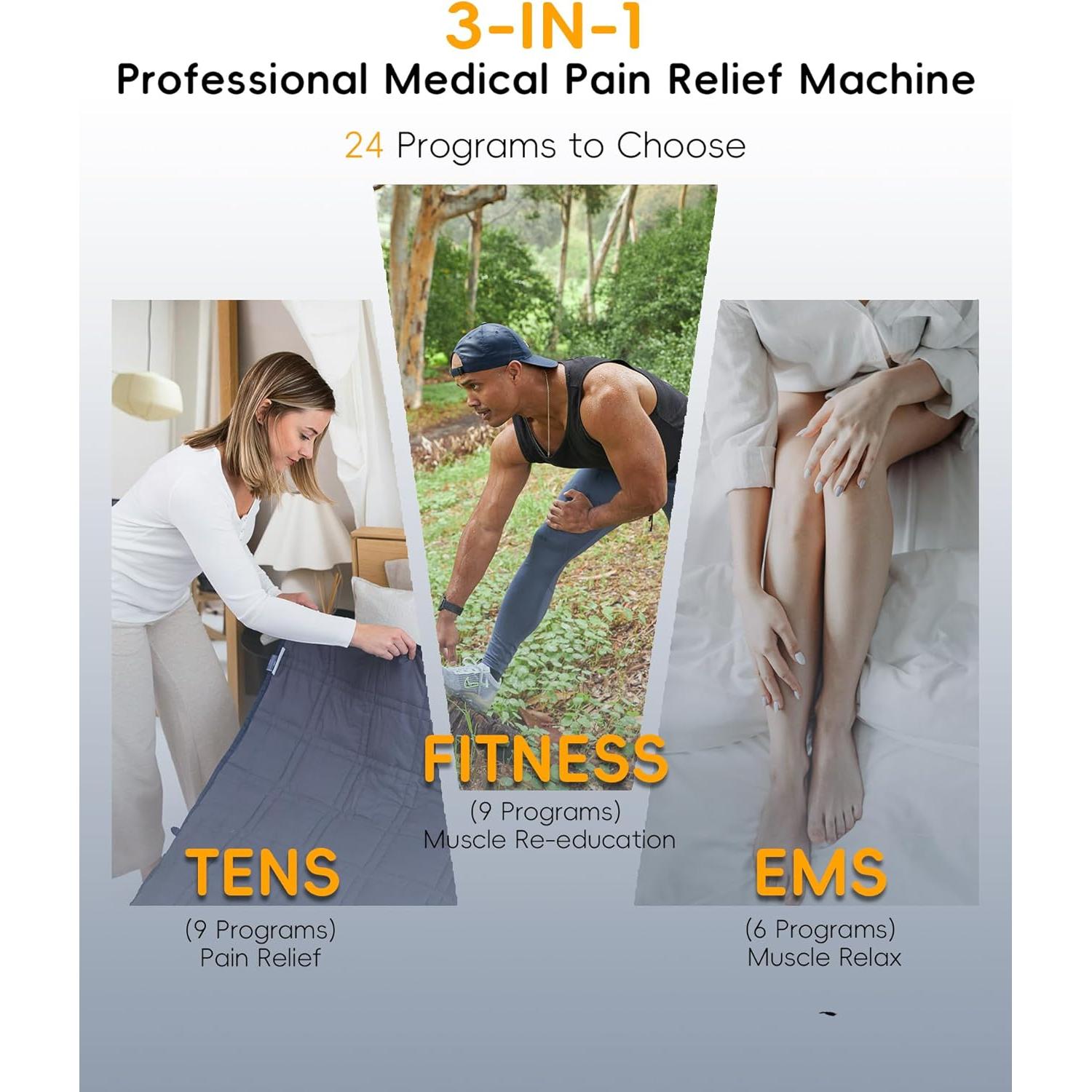 Estimulador Muscular TENS RLEXIO DS-TENS01 Negro 24 Modos