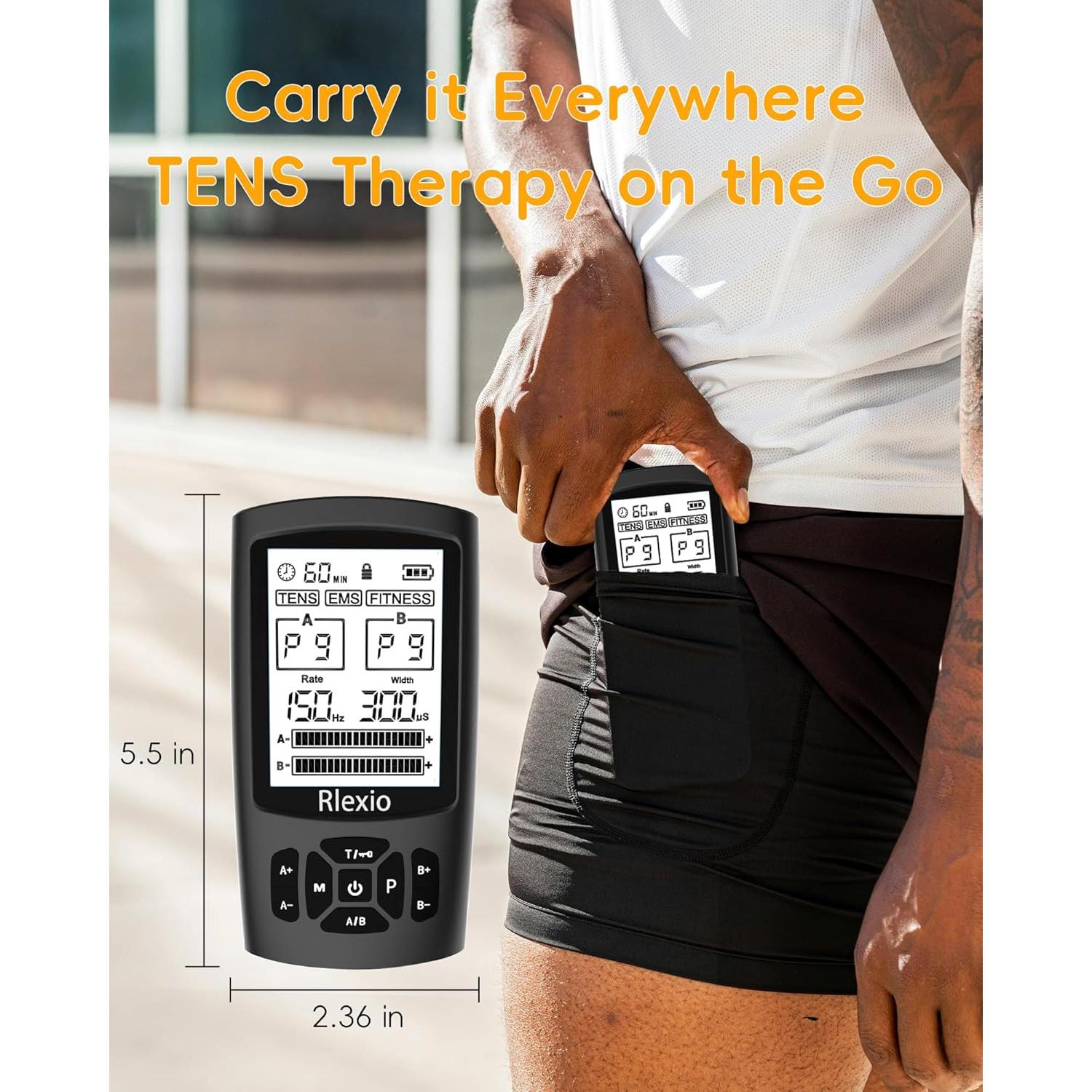 Estimulador Muscular TENS RLEXIO DS-TENS01 Negro 24 Modos