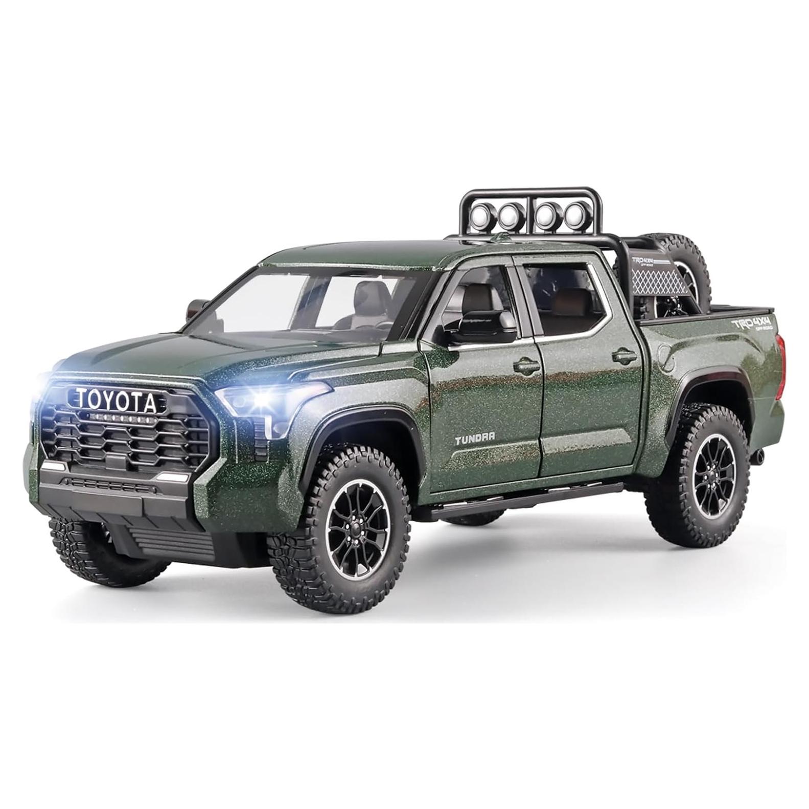 Camión de Juguete Tundra Verde 1/24 con Luz y Sonido