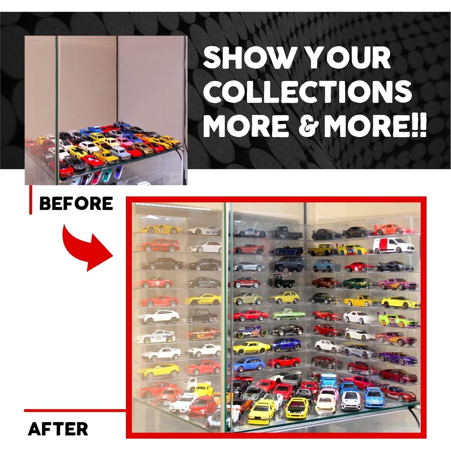 20 Cajas de Exhibición de Autos Eichi-W 1/64 Plástico Transparente