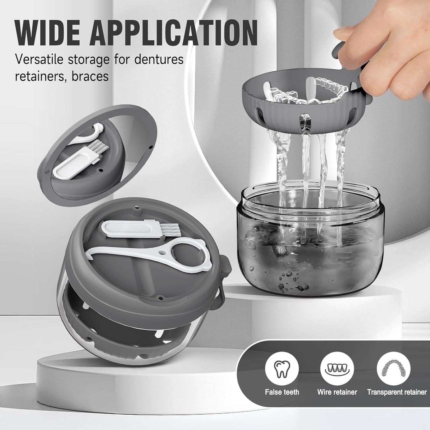 Caja de Baño para Dentaduras NETCEEM, Estuche Portátil 9.4cm