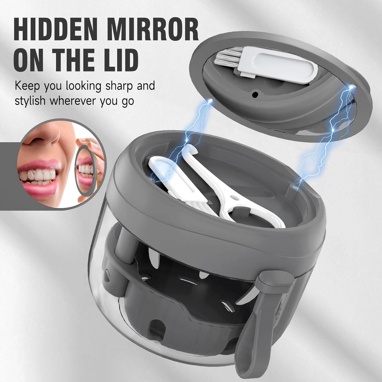 Caja de Baño para Dentaduras NETCEEM, Estuche Portátil 9.4cm