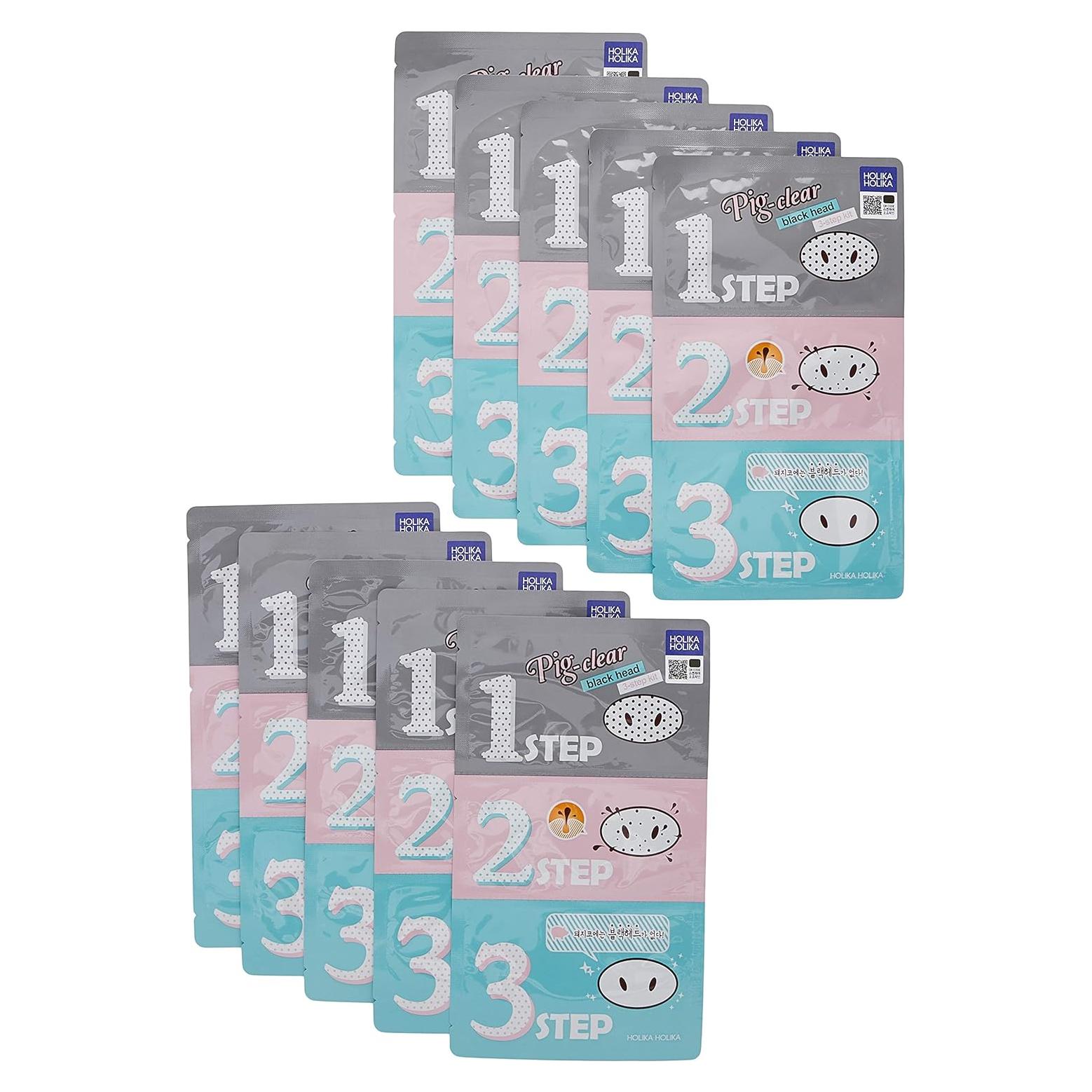 Kit de 3 Pasos para Puntos Negros Holika Holika - 10 Set