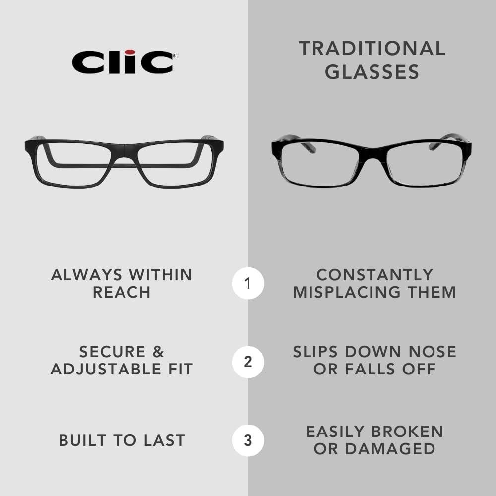 Gafas de lectura magnéticas CliC 1.25x tortuga mate S-M