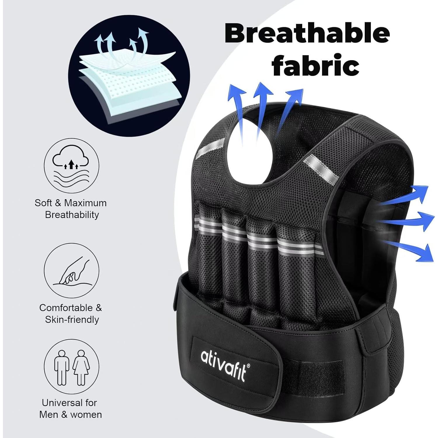 Chaleco con peso ajustable Ativafit 10 kg para entrenamiento