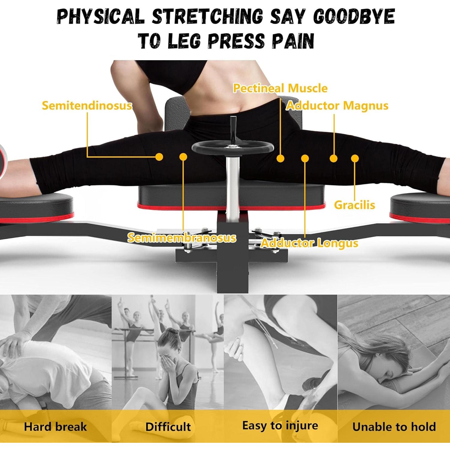 Máquina de Estiramiento de Piernas Rigel R1, 100 kg, Acero