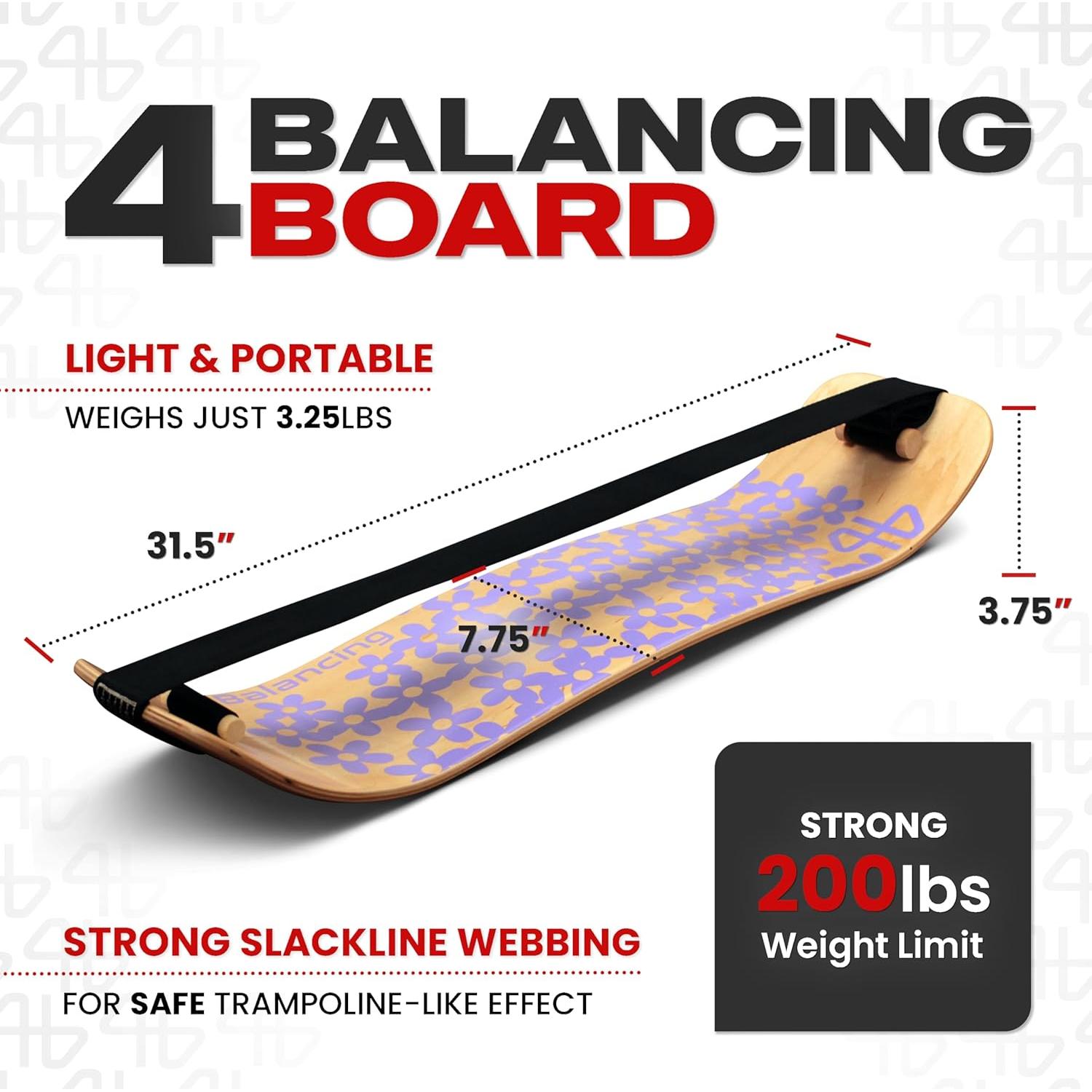 Tabla de Equilibrio 4Balancing para Adultos - Madera Floral 80cm