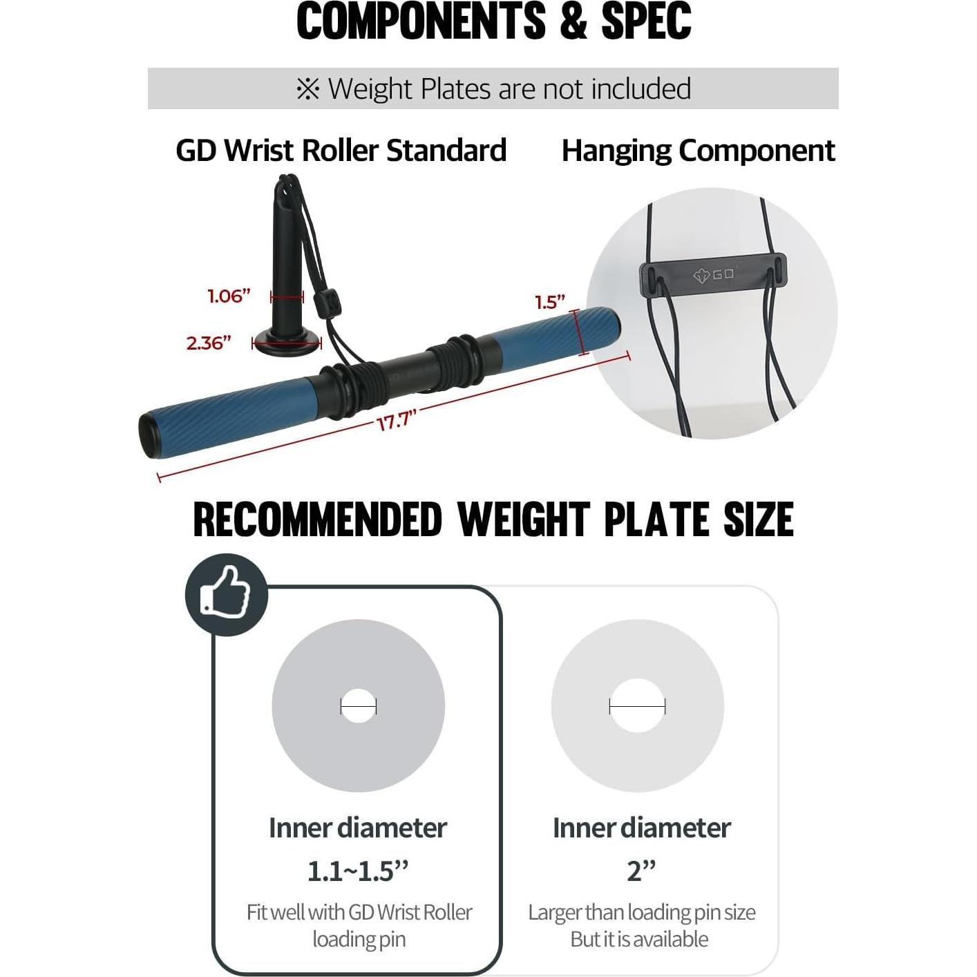 Rodillo de Muñeca Colgante GD para Fortalecimiento de Antebrazo