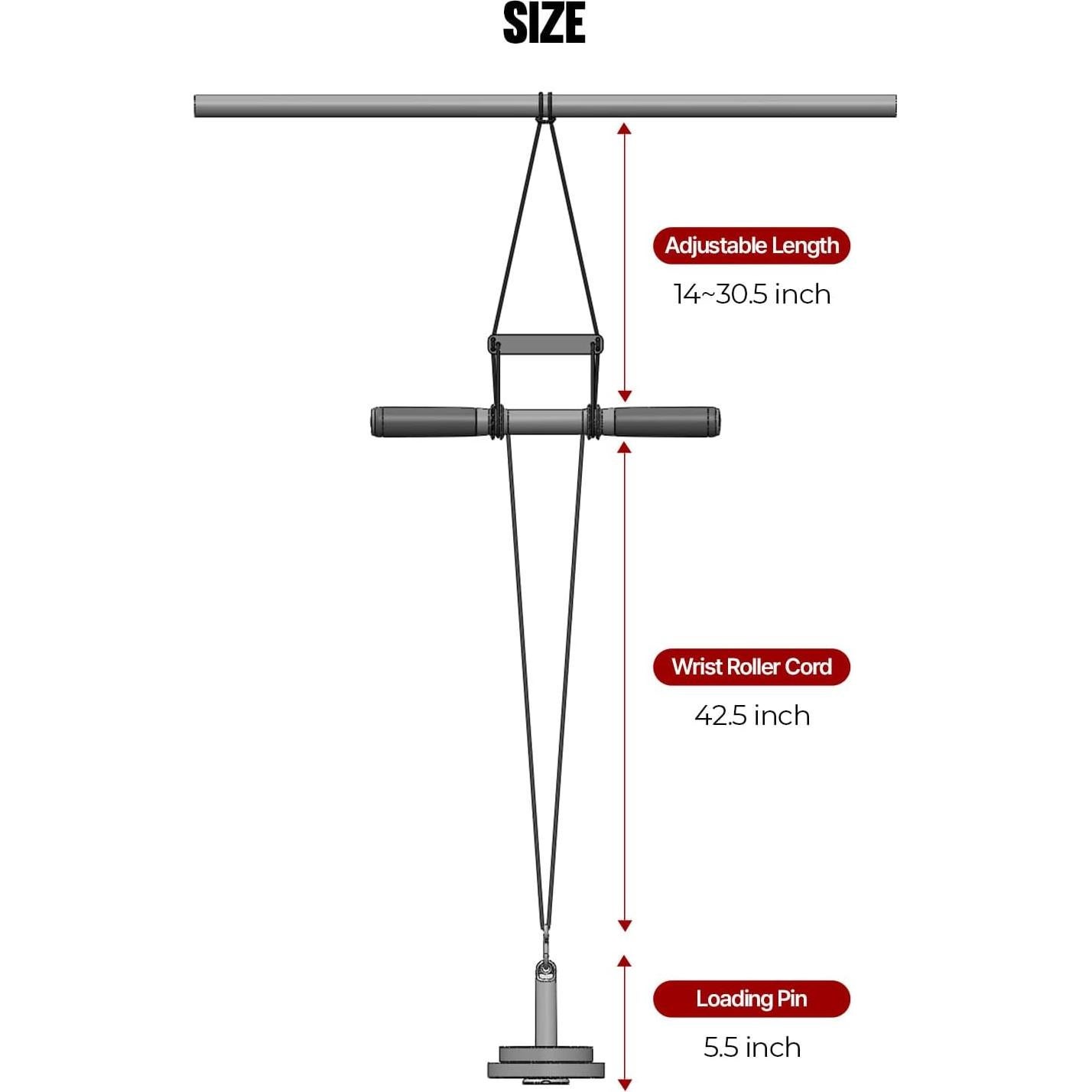 Rodillo de Muñeca Colgante GD para Fortalecimiento de Antebrazo