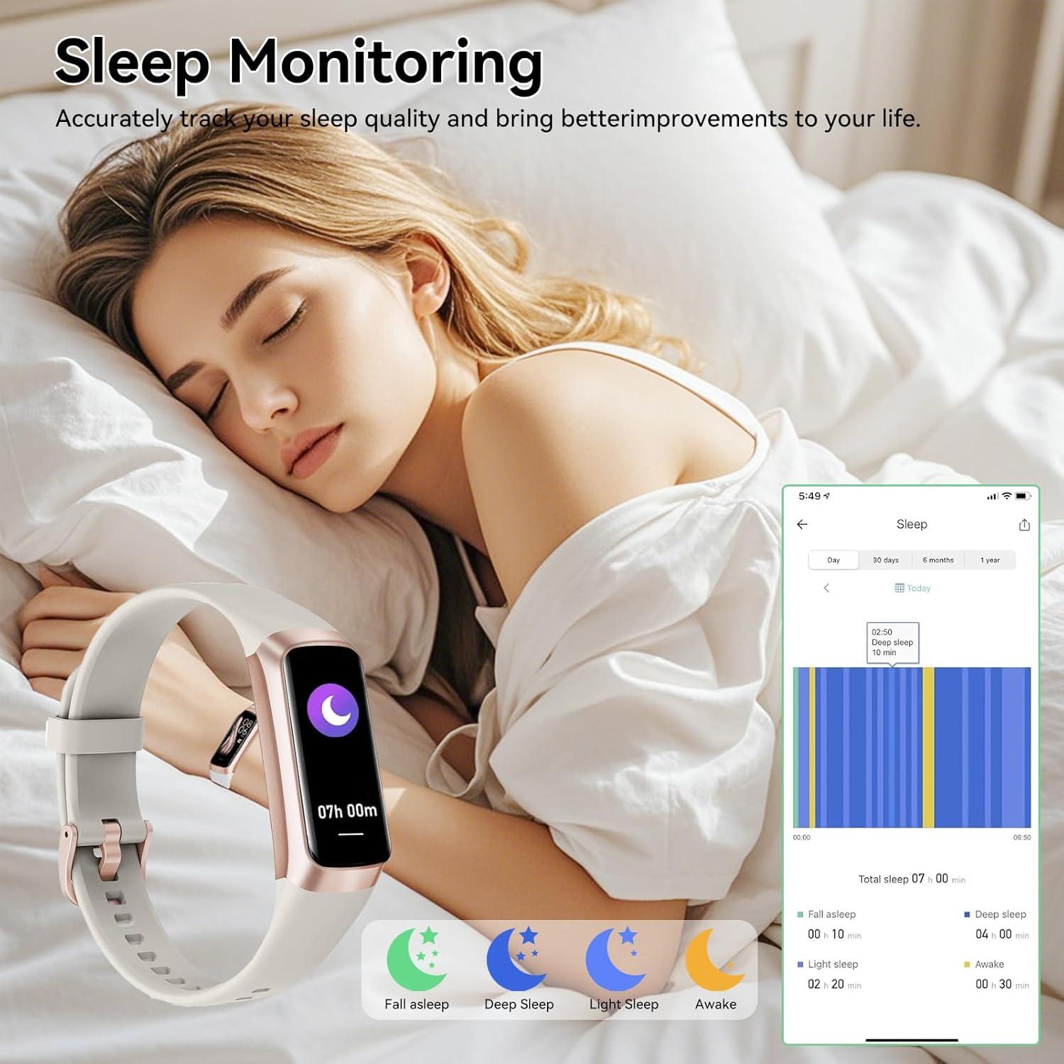 Rastreador de Fitness APPBYER C60 - Monitoreo Cardíaco y Sueño