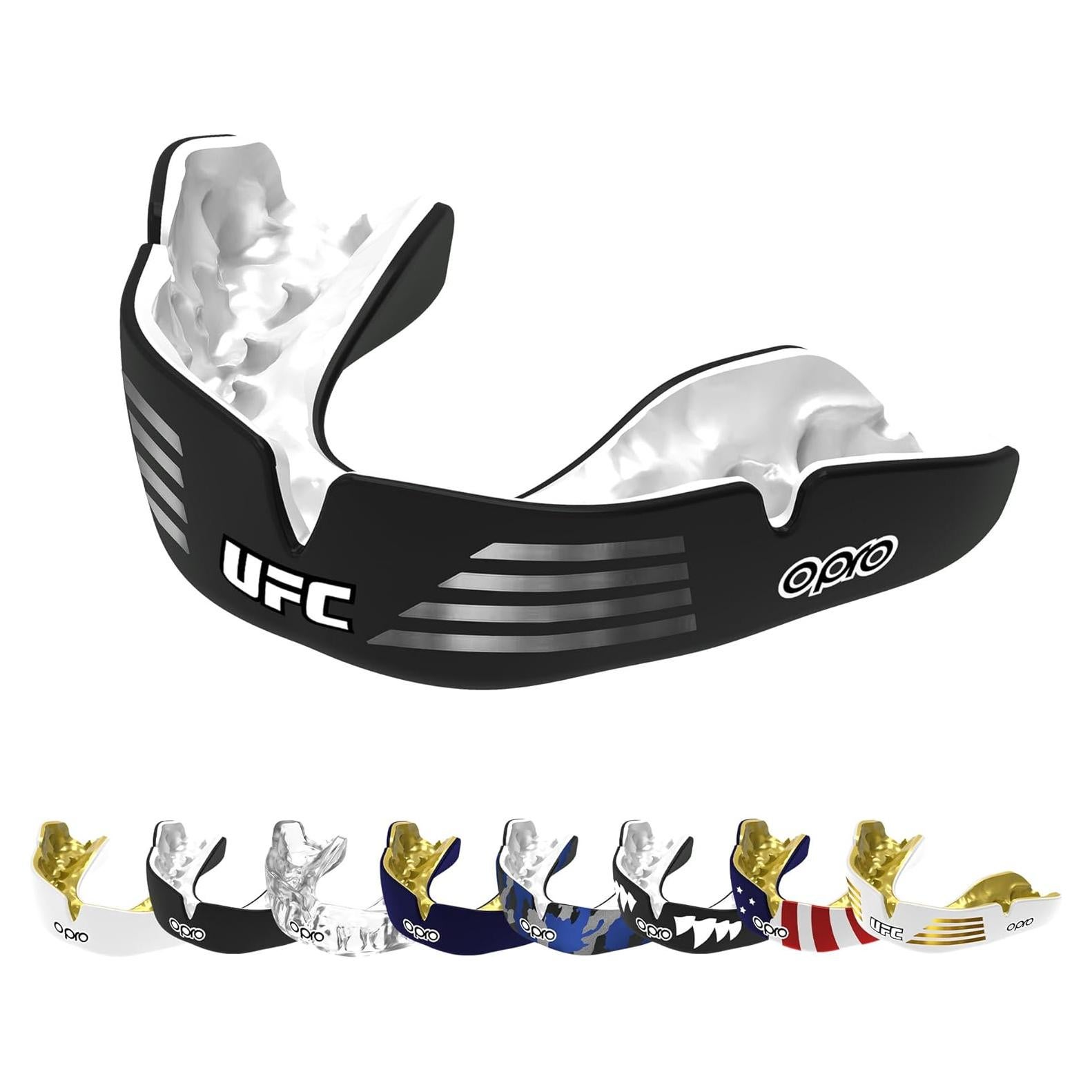 Protector Bucal Personalizado OPRO UFC Adulto Plata/Negro