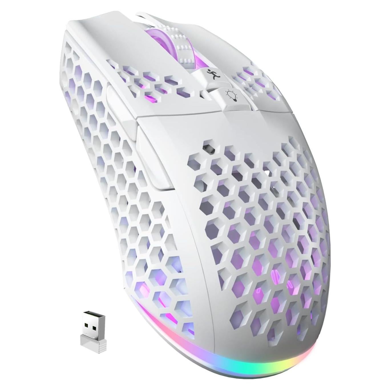 Ratón Gaming Inalámbrico SOLAKAKA SM600 Blanco 8000 DPI RGB