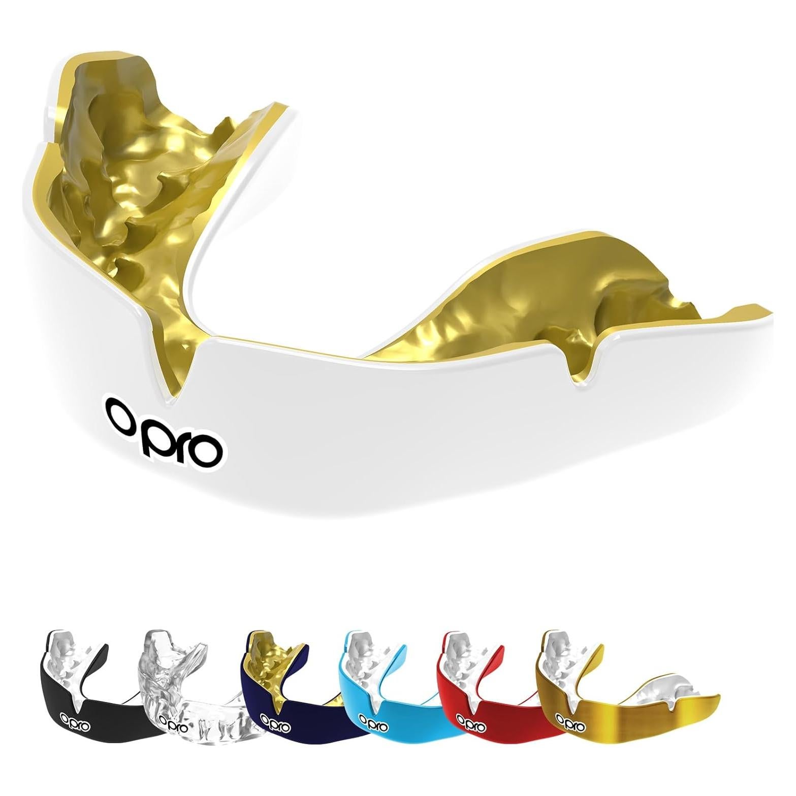 Protector Bucal Personalizado OPRO Juvenil Blanco/Dorado