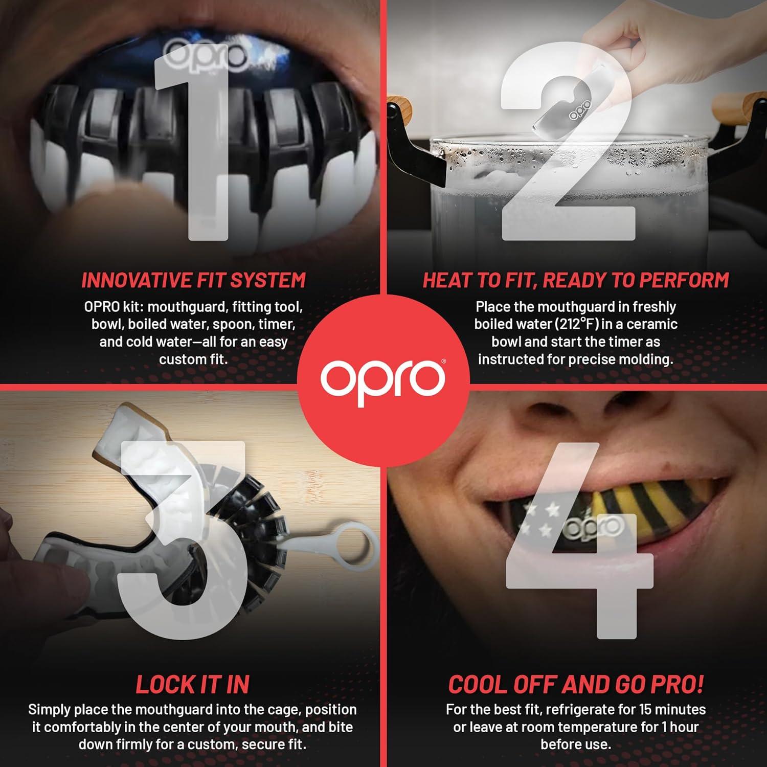 Protector Bucal Personalizado OPRO Juvenil Blanco/Dorado