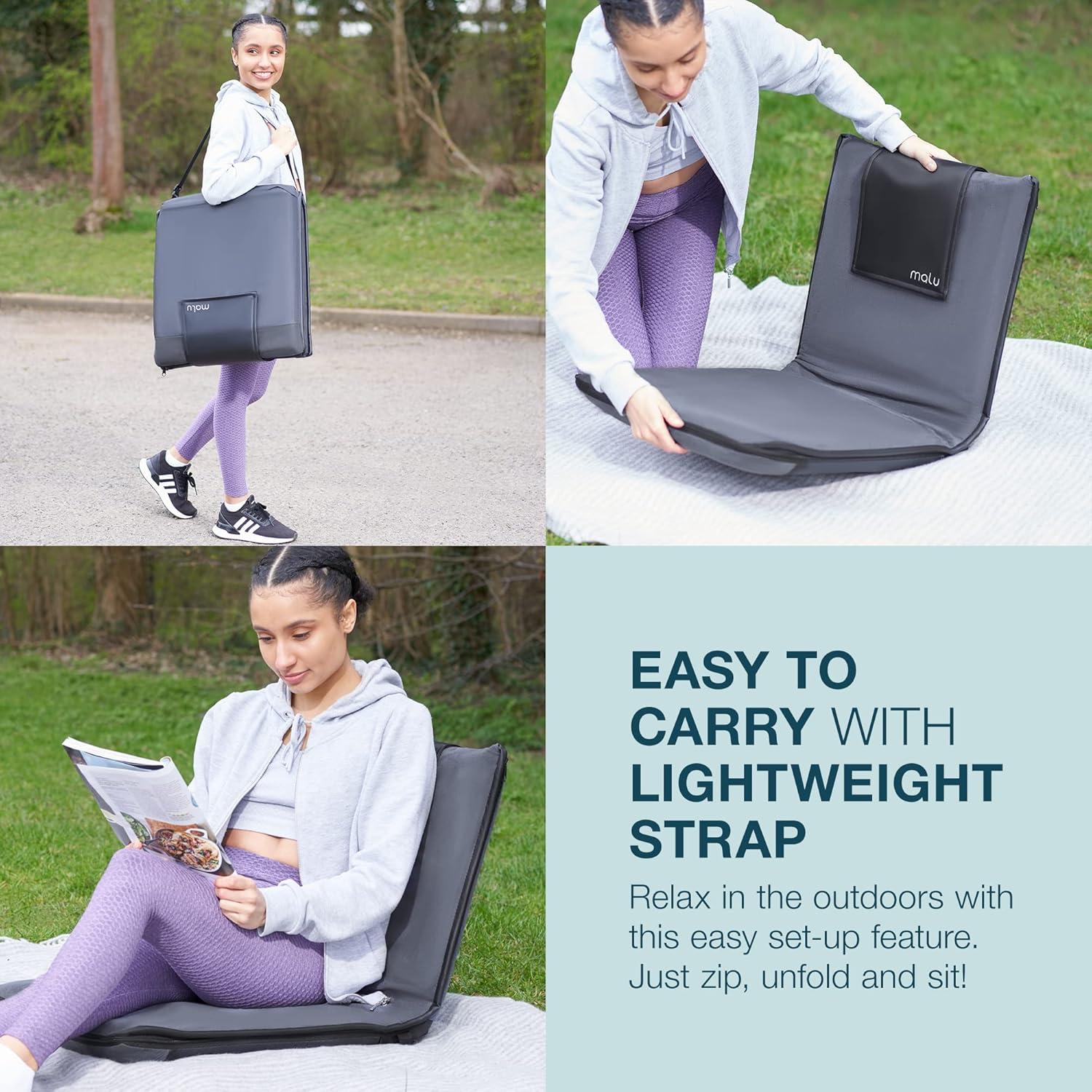 Silla de Suelo Malu Extra Grande Plegable con Cojín - 5 Posiciones