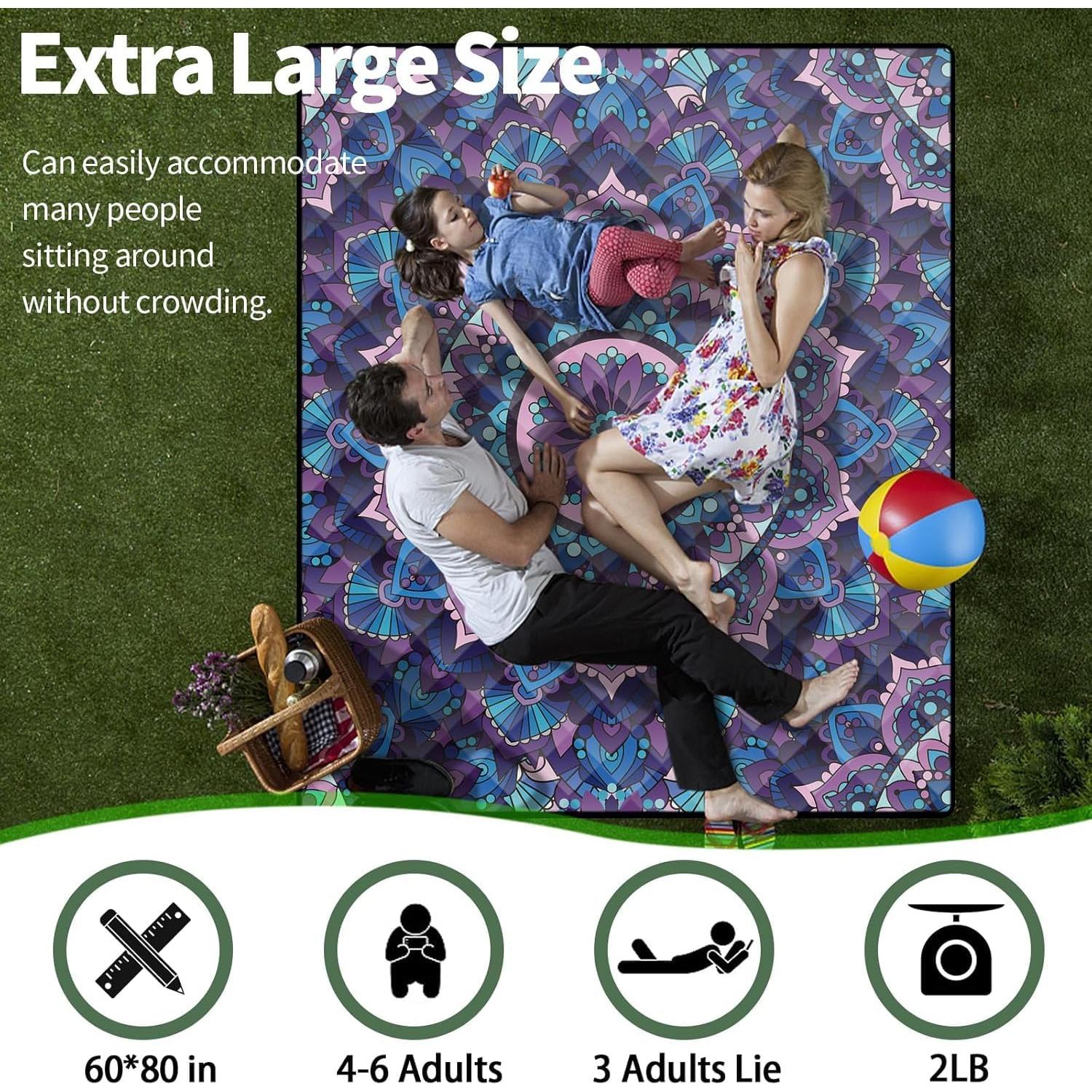 Manta de Picnic Extra Grande memKiya 152x203 cm Impermeable