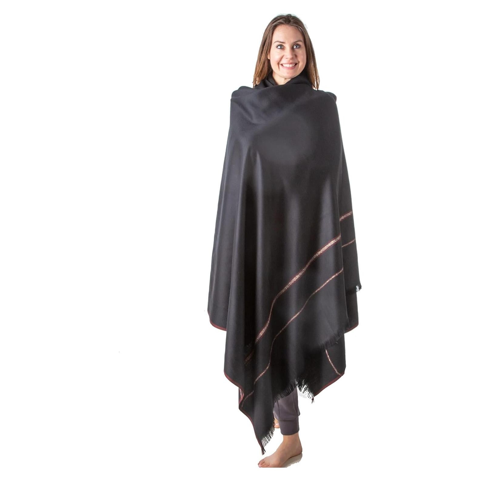 Chal de Meditación Unisex Om Shanti Crafts - Lana Vegana 243x122cm