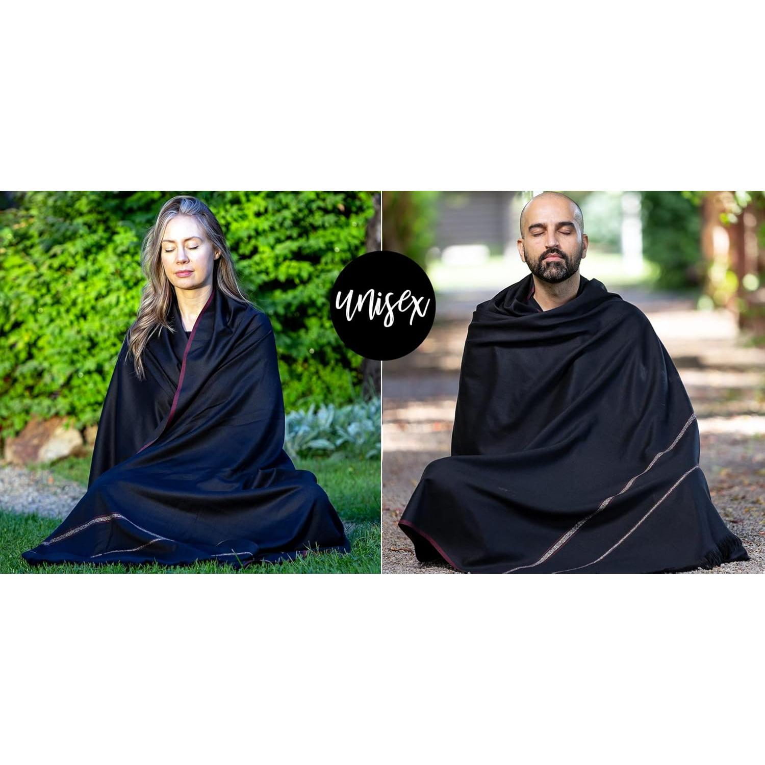 Chal de Meditación Unisex Om Shanti Crafts - Lana Vegana 243x122cm