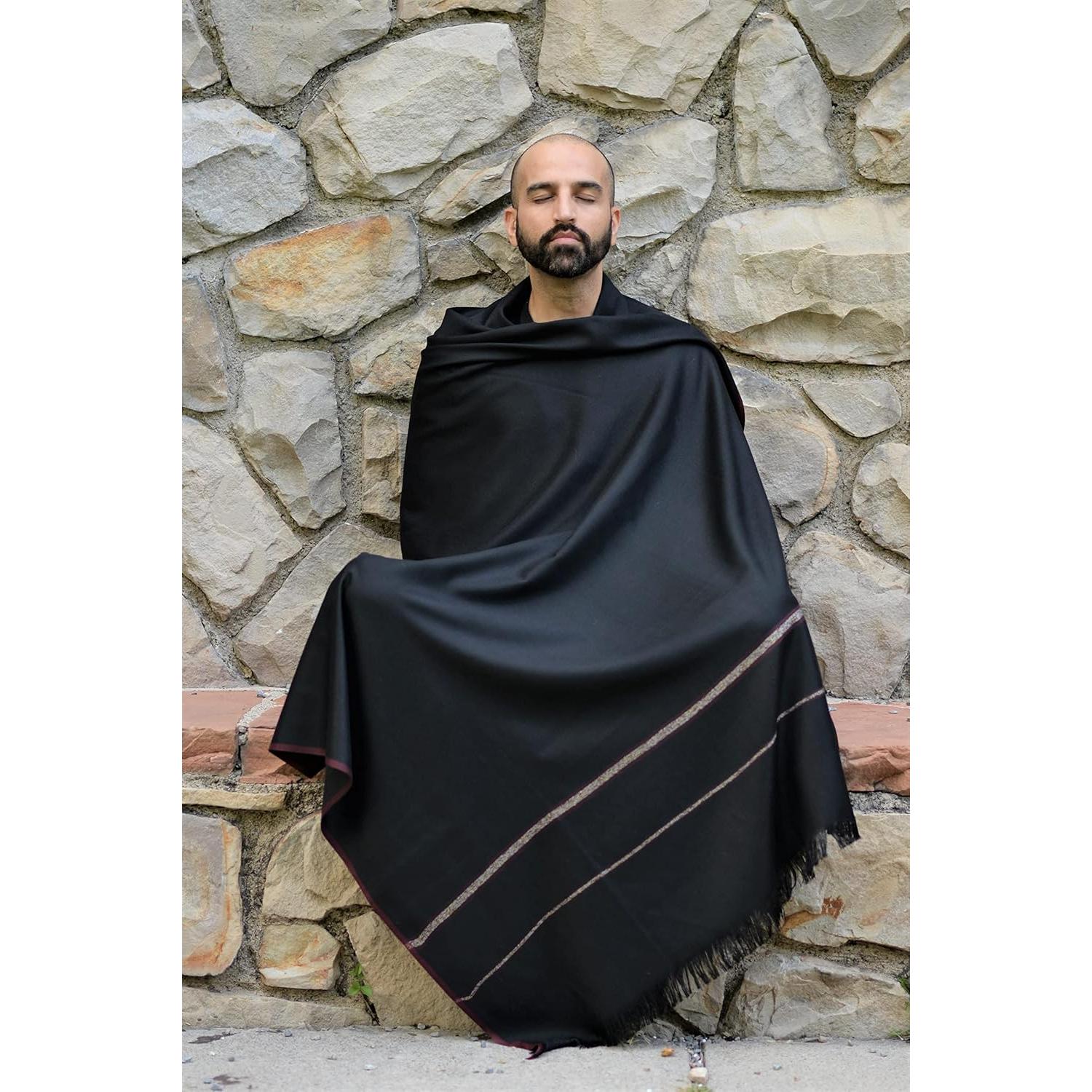 Chal de Meditación Unisex Om Shanti Crafts - Lana Vegana 243x122cm