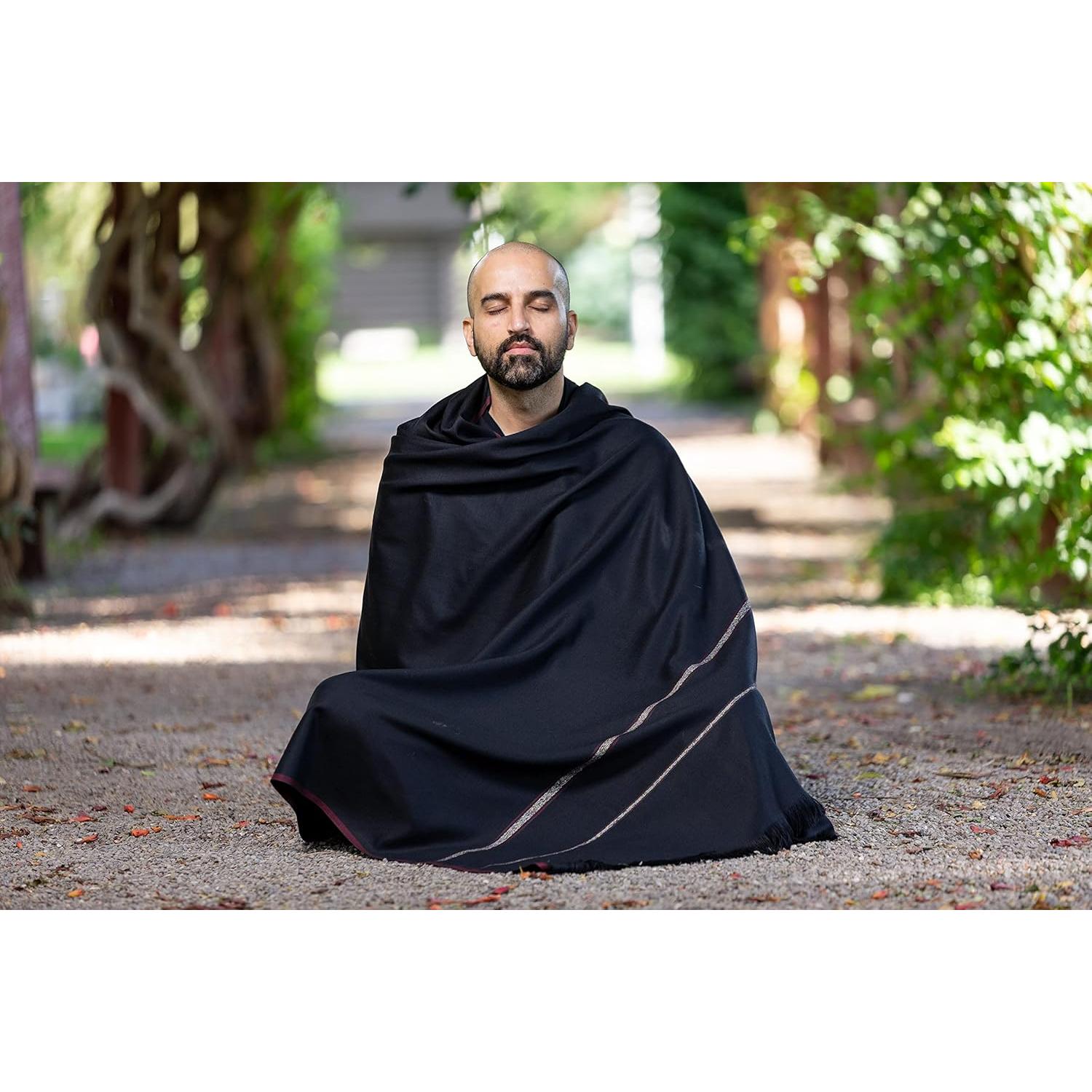 Chal de Meditación Unisex Om Shanti Crafts - Lana Vegana 243x122cm