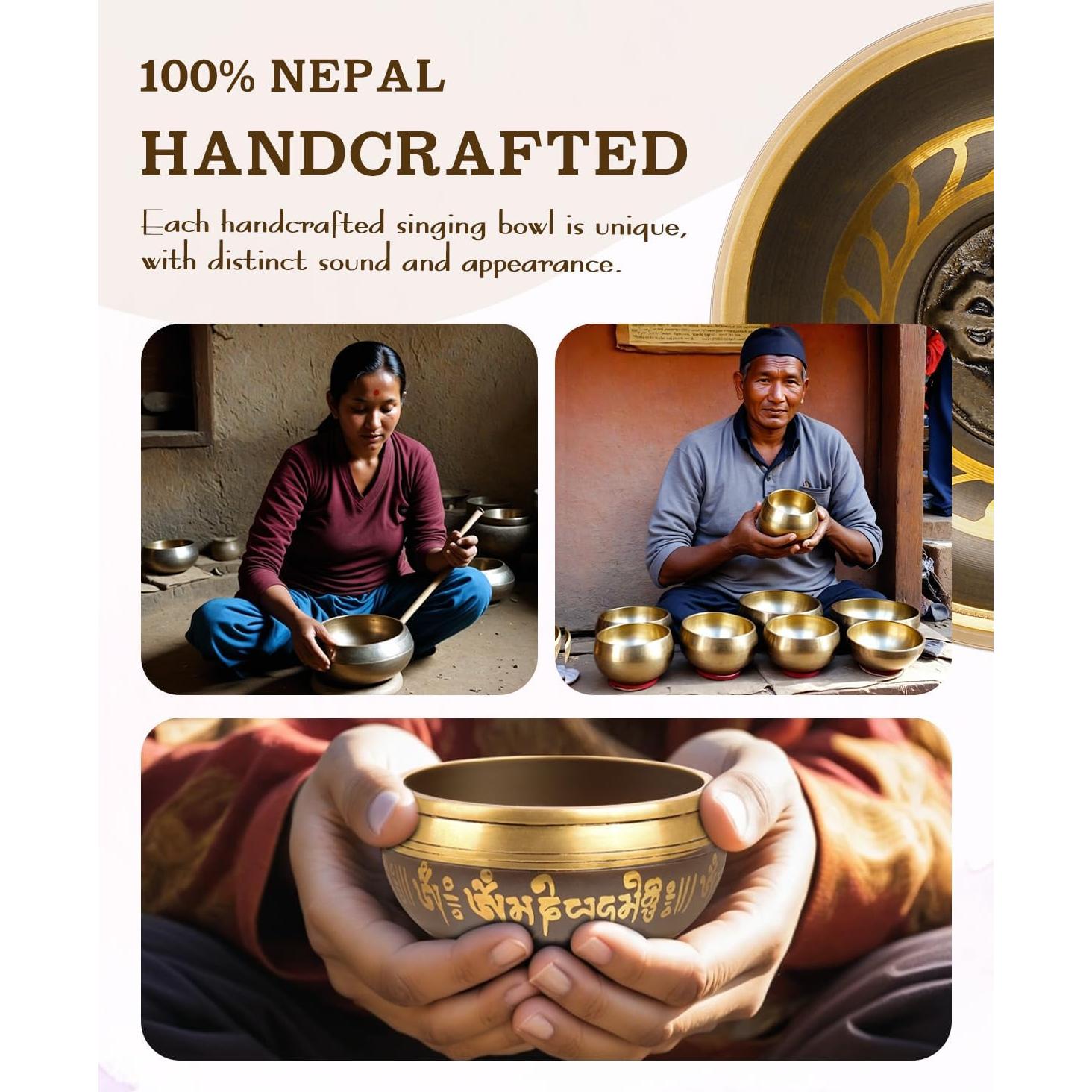 Cuenco Cantor Tibetano Hihealer 11.43 cm para Meditación