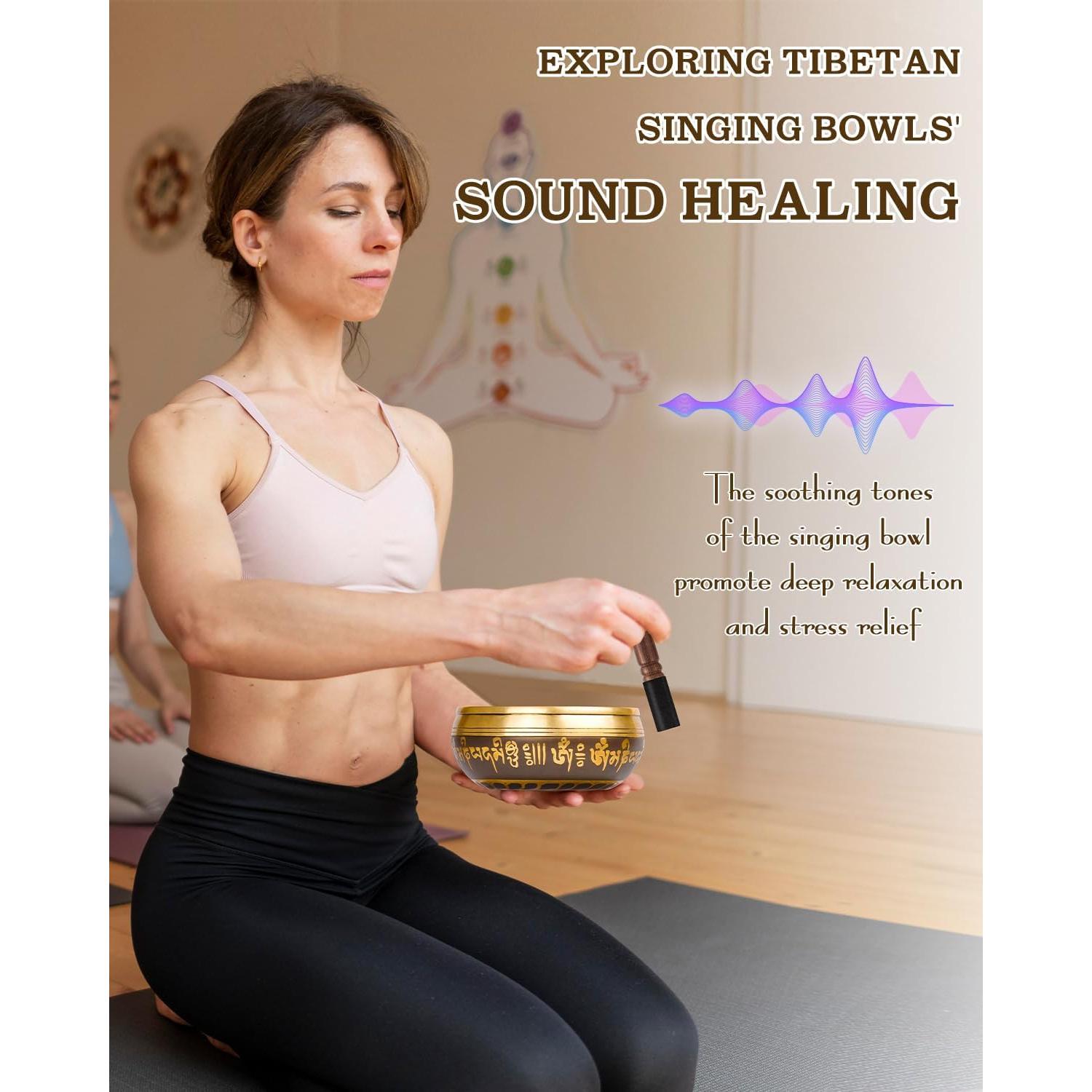 Cuenco Cantor Tibetano Hihealer 11.43 cm para Meditación