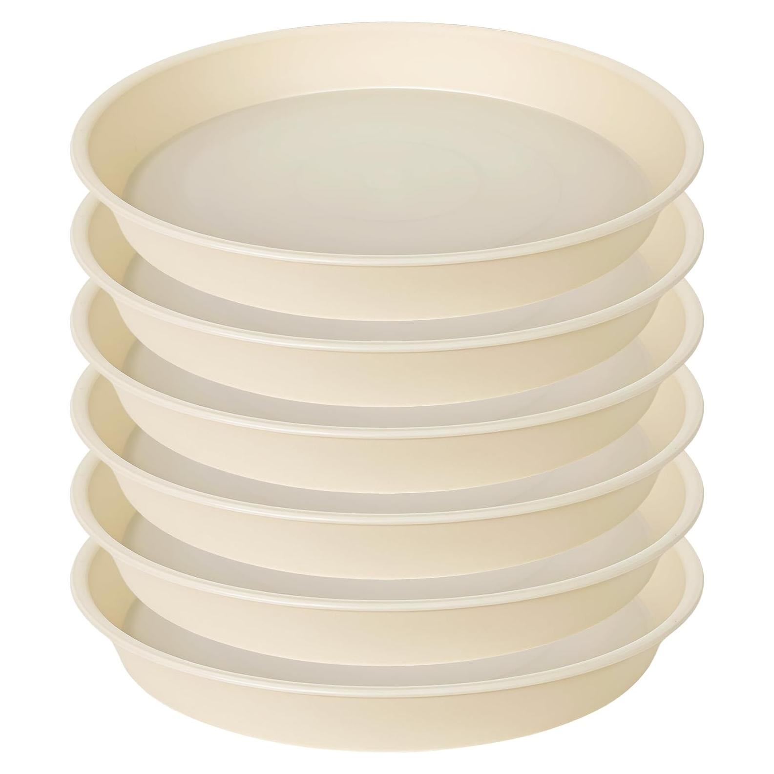 6 Platos de Drenaje Beige Bleuhome 10.16 cm para Macetas