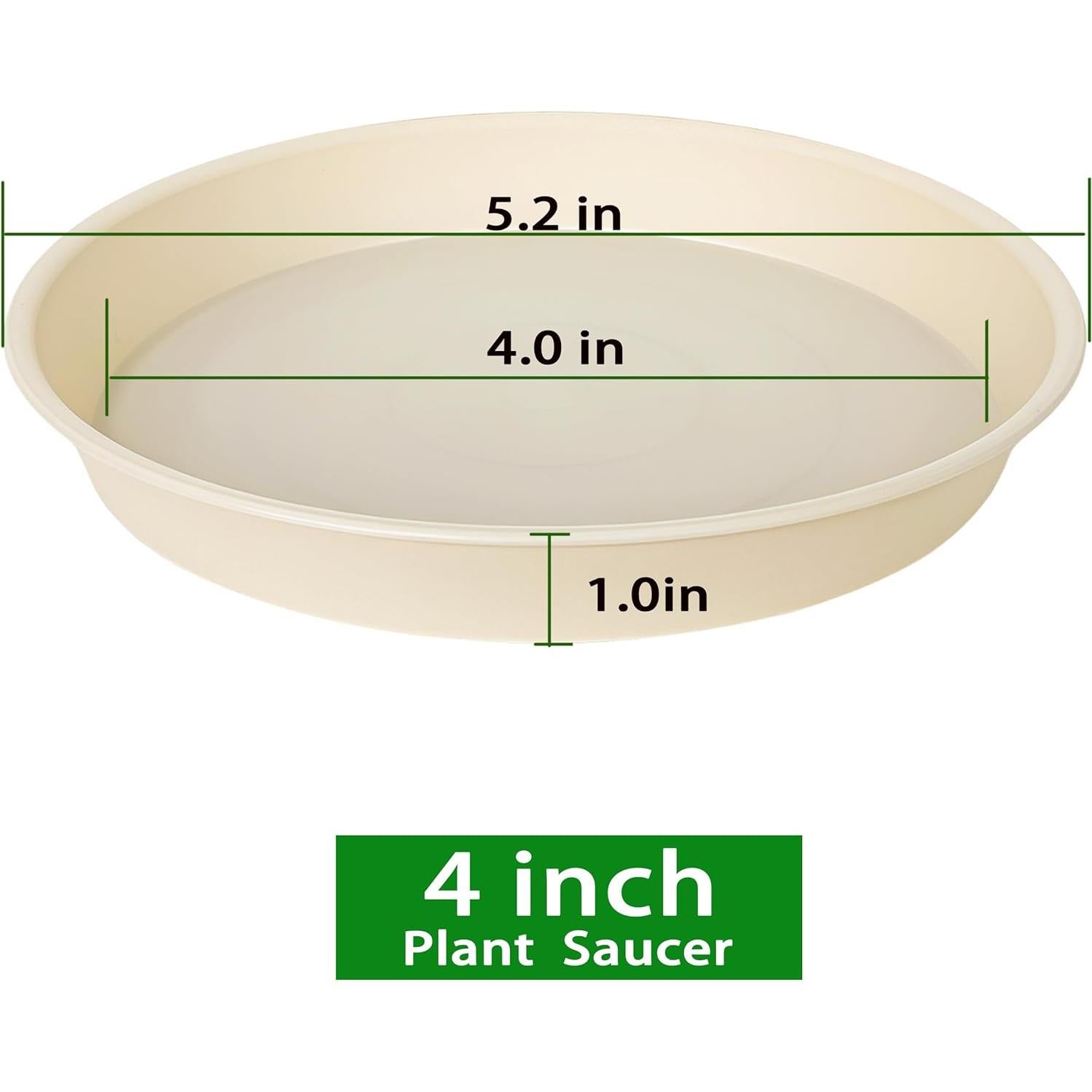 6 Platos de Drenaje Beige Bleuhome 10.16 cm para Macetas
