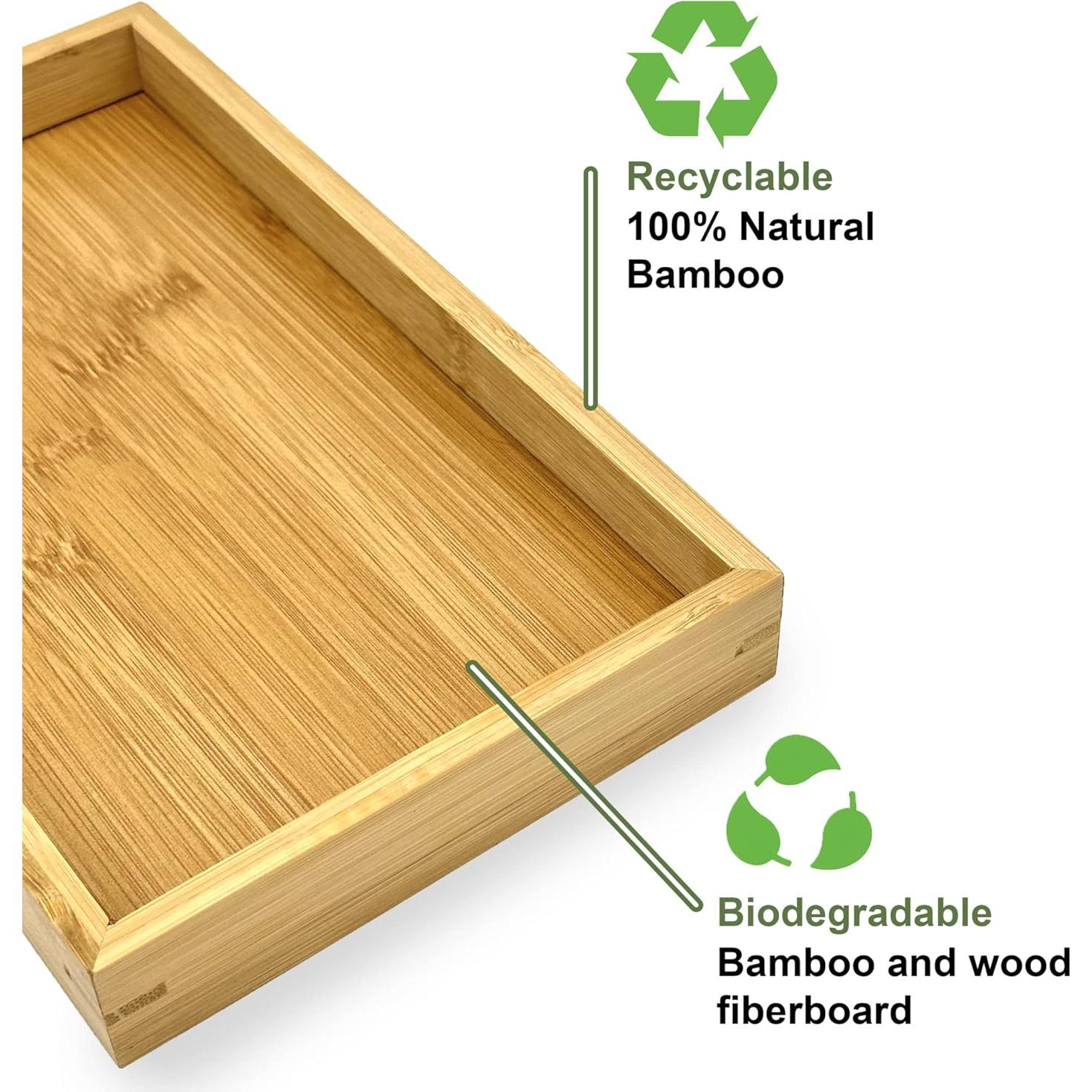 Bandeja de Servicio Bam & Boo de Bambú Natural 45x30 cm