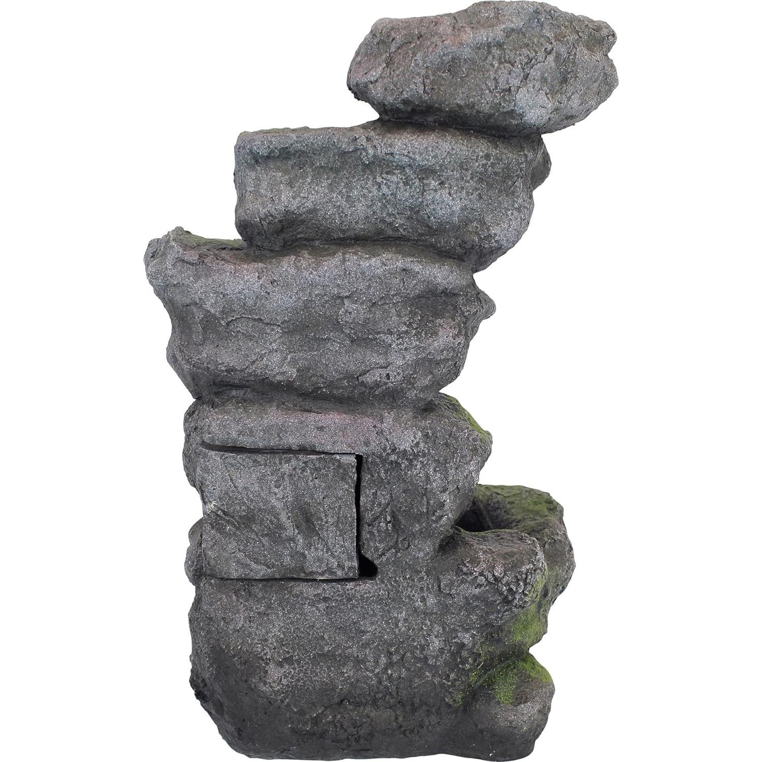 Fuente de Jardín Iluminada Design Toscano Breakneck Falls 27.94x22.86x44.45 cm