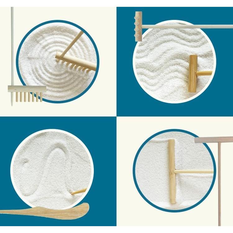 Kit Jardín Zen Mini Threeheng con Bandeja de Bambú y Accesorios