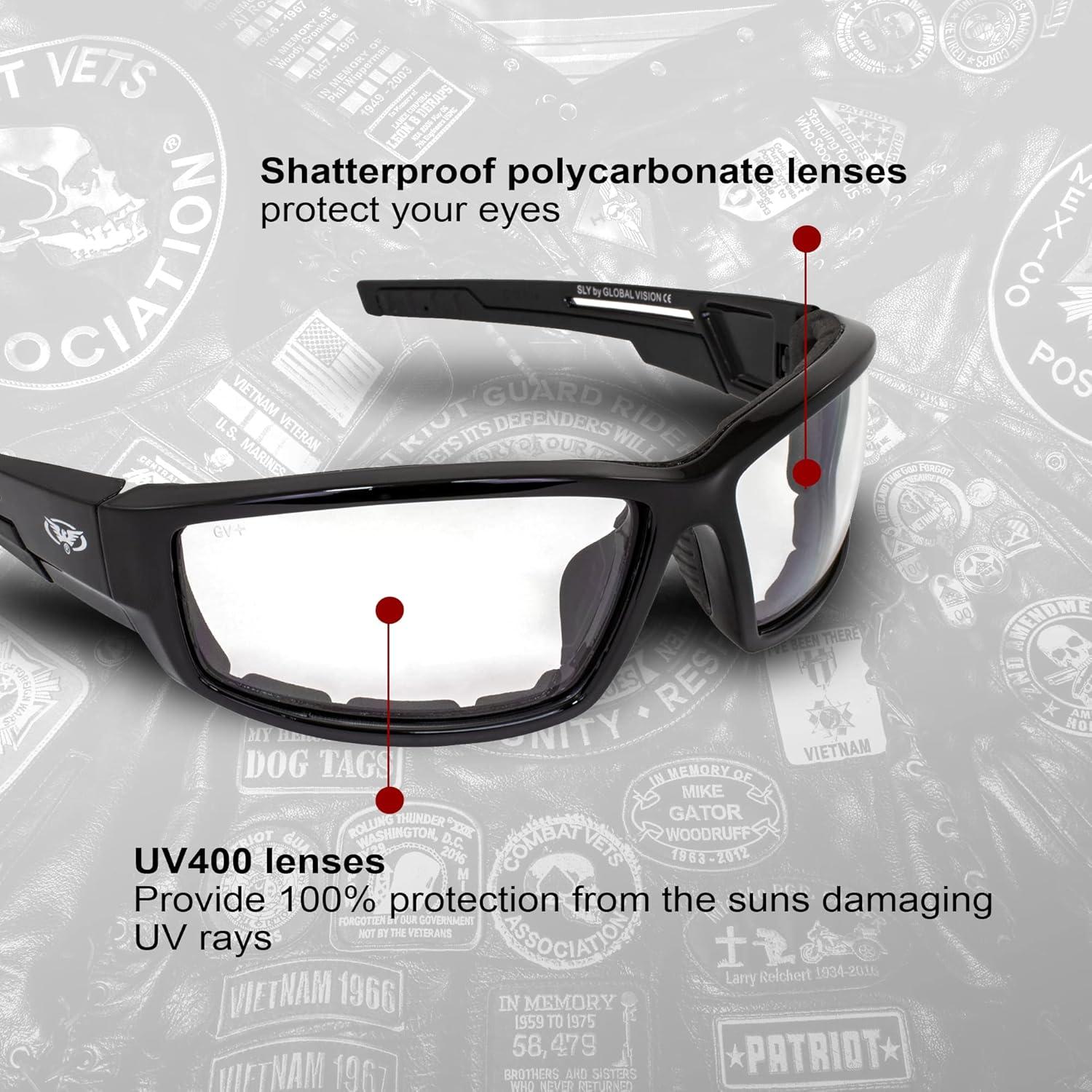 Gafas de sol para motocicleta Global Vision Sly con almohadillas