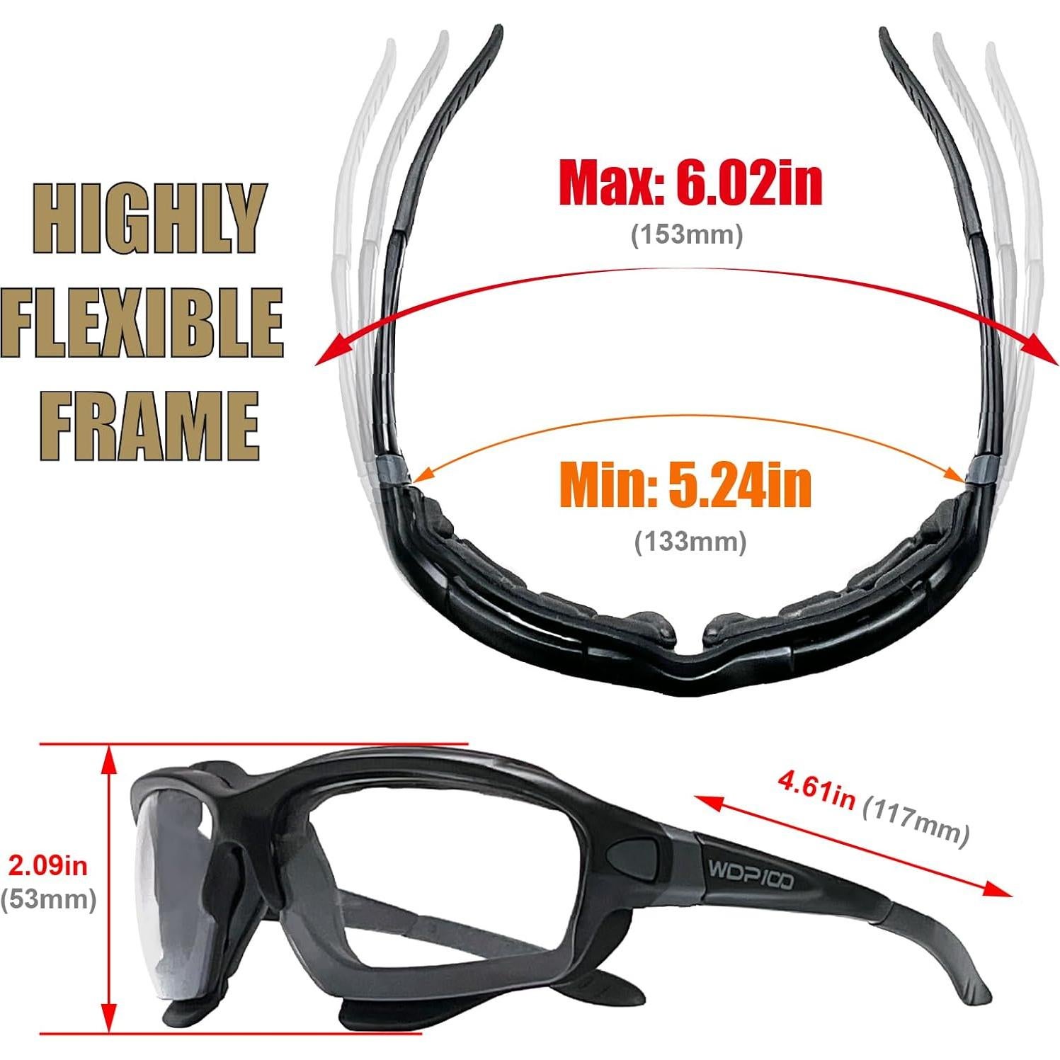 Gafas de sol Powersports Riding con lentes dobles y cinta ajustable