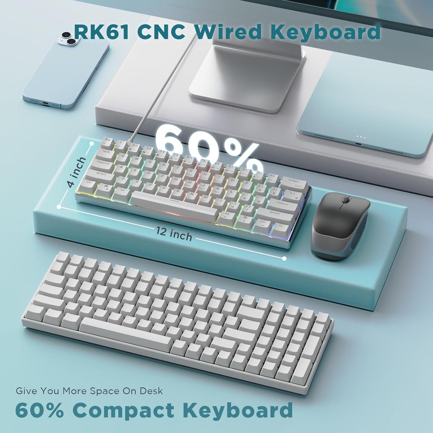 Teclado Mecánico RK ROYAL KLUDGE RK61 Pro RGB 61 Teclas