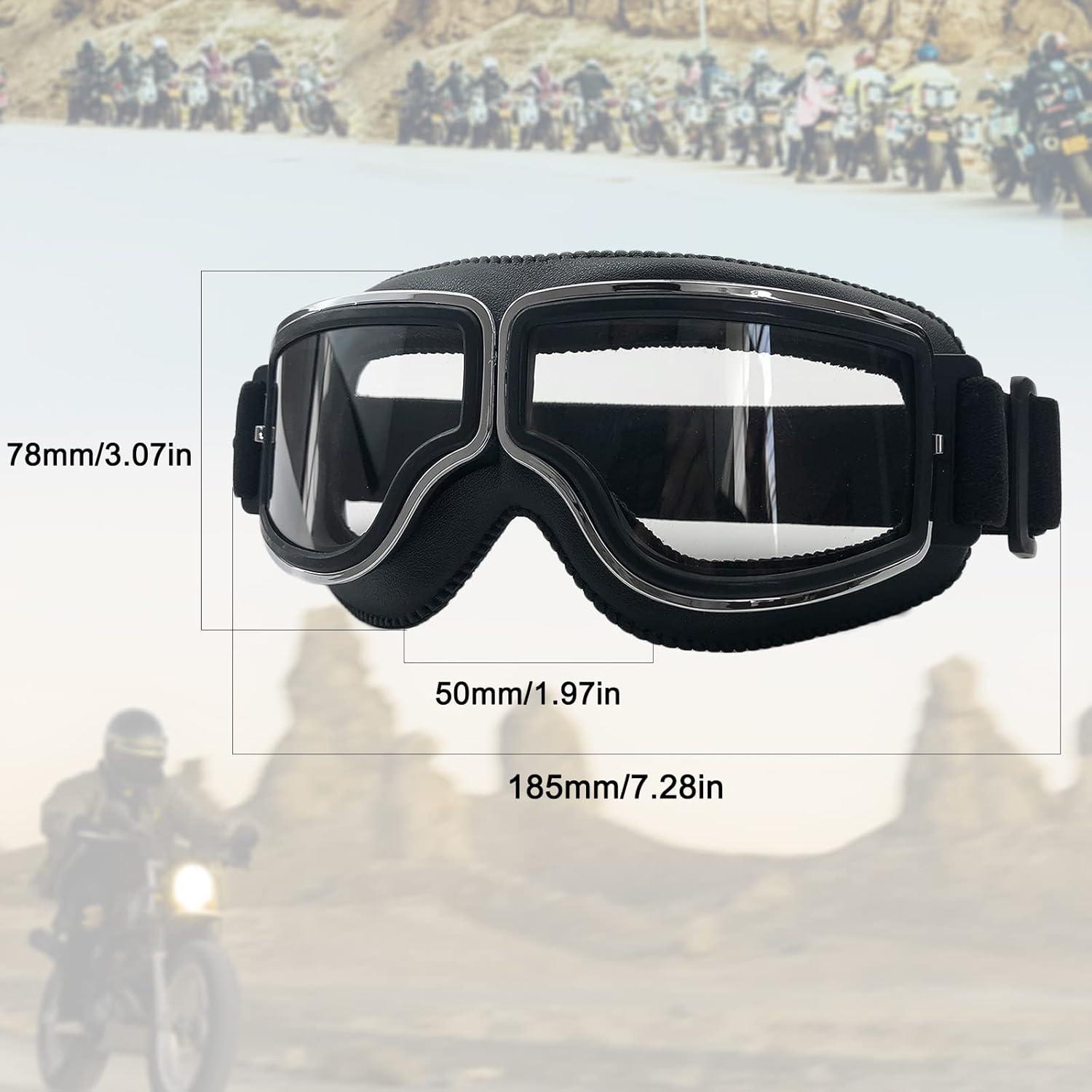 Gafas de Motocicleta USTORAMT Vintage a Prueba de Rayones