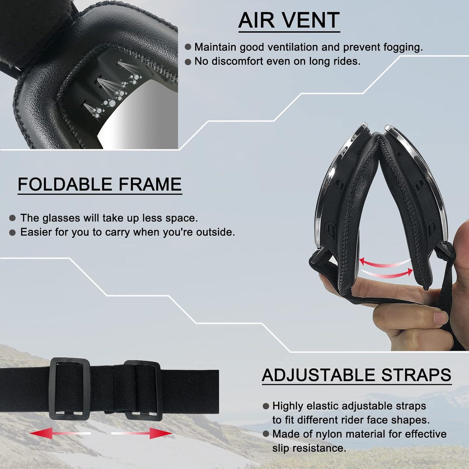 Gafas de Motocicleta USTORAMT Vintage a Prueba de Rayones