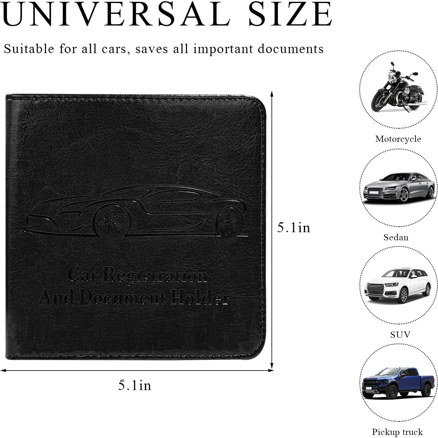 Portafolio de Seguro de Registro de Auto Ohleats Negro Pequeño