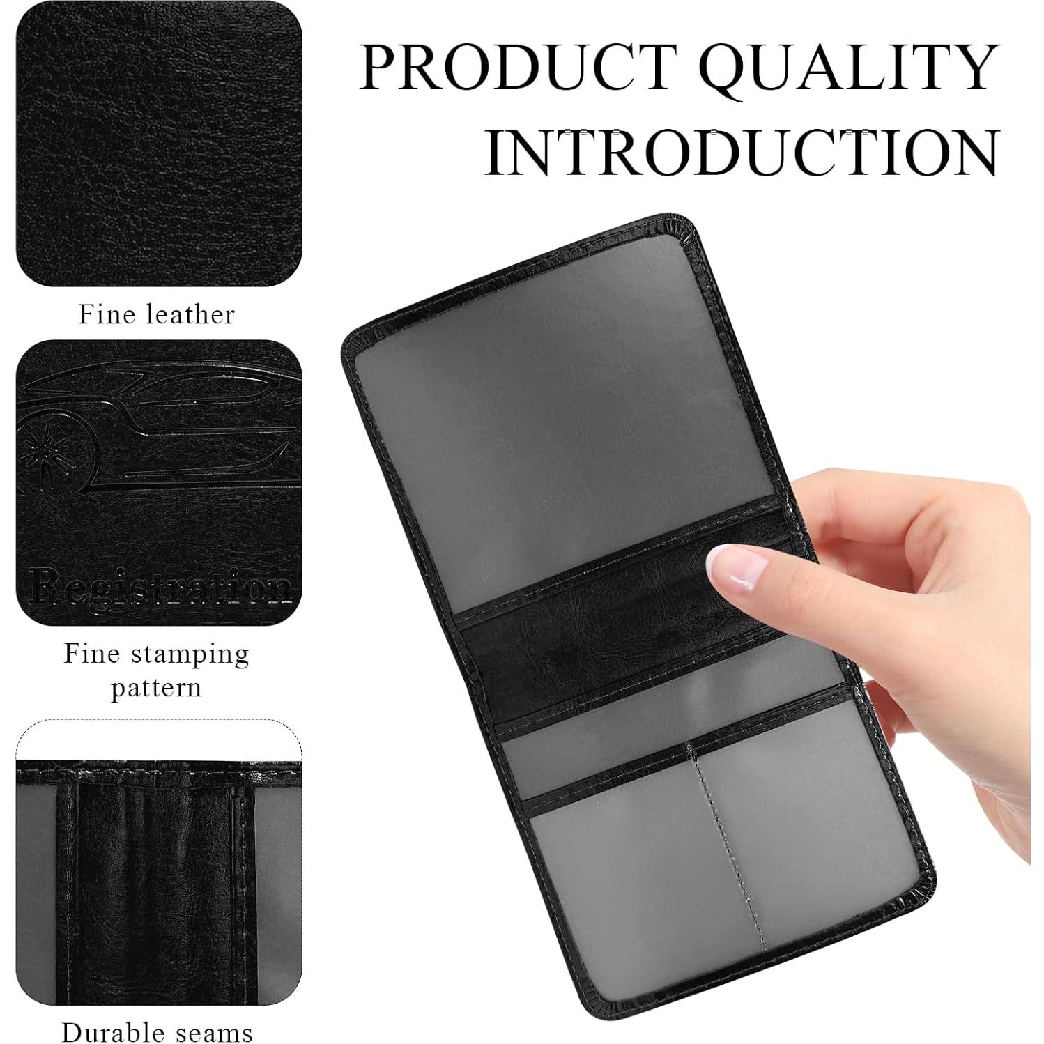 Portafolio de Seguro de Registro de Auto Ohleats Negro Pequeño