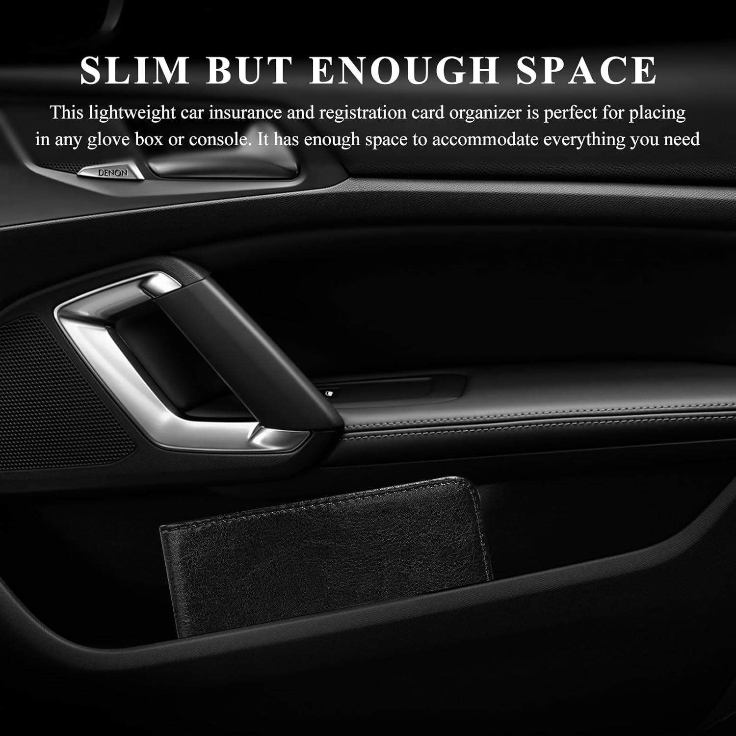 Portafolio de Seguro de Registro de Auto Ohleats Negro Pequeño