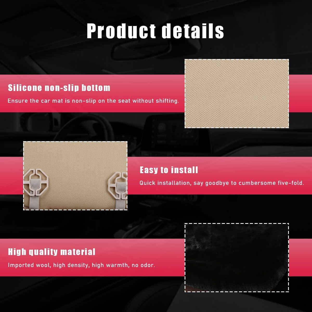 Cojín de Asiento de Cordero Ohleats 43.9x43.2cm Negro