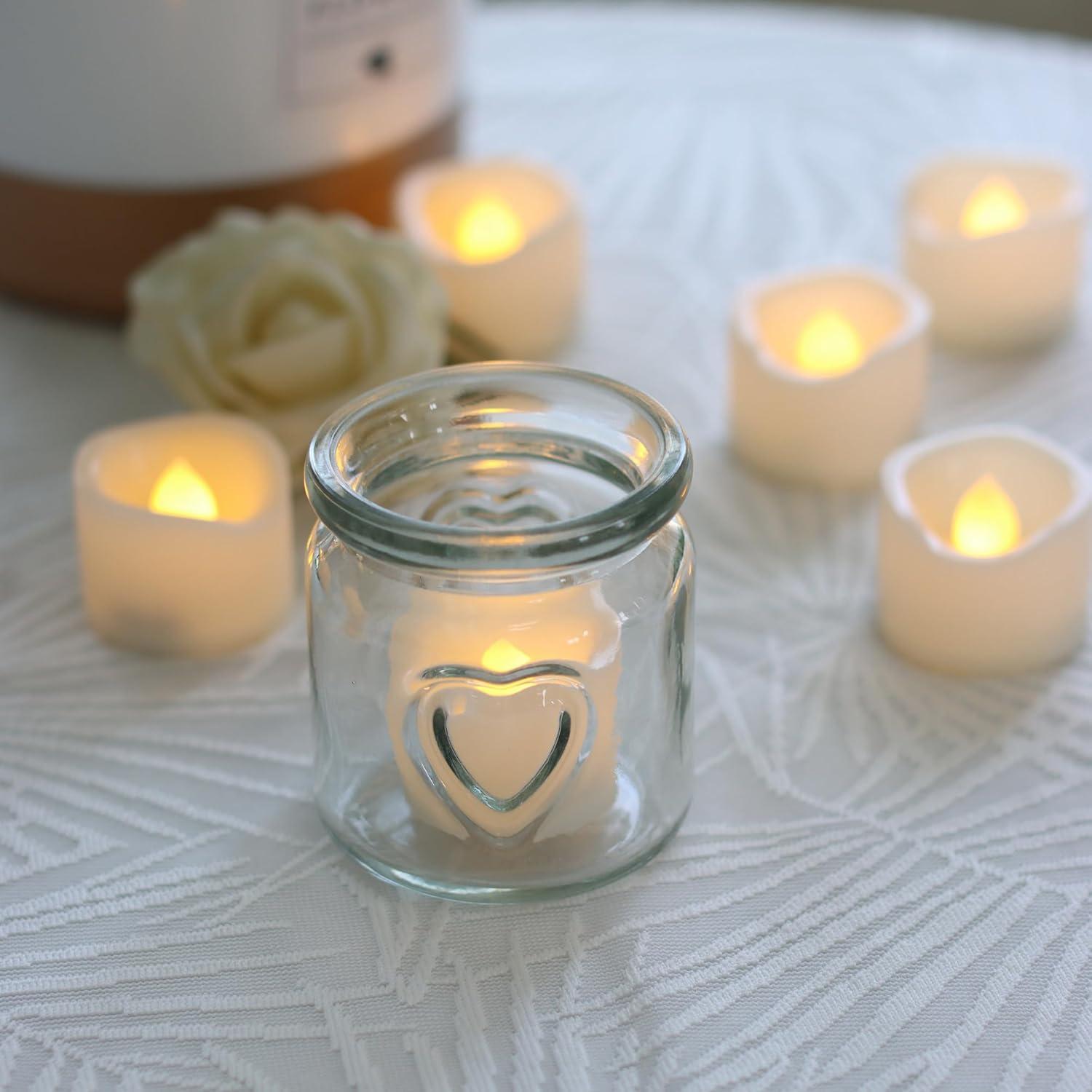 iZAN 12 Velas LED Sin Llama con Batería, Color Blanco Crema