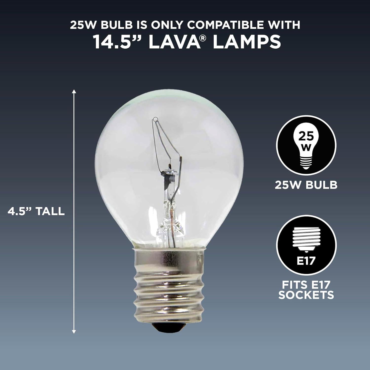 Bombillas de Reemplazo Lava 5025-6 Incandescentes 25W 2-Pack
