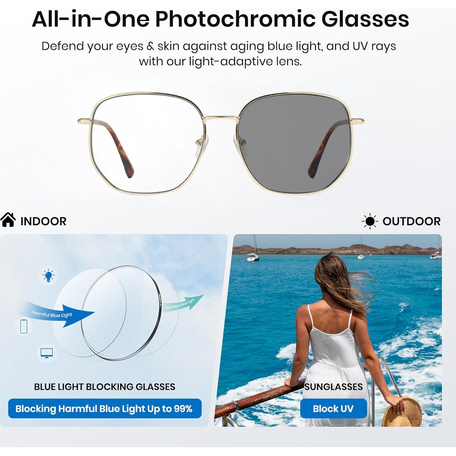 Gafas fotocromáticas Cyxus unisex con protección UV