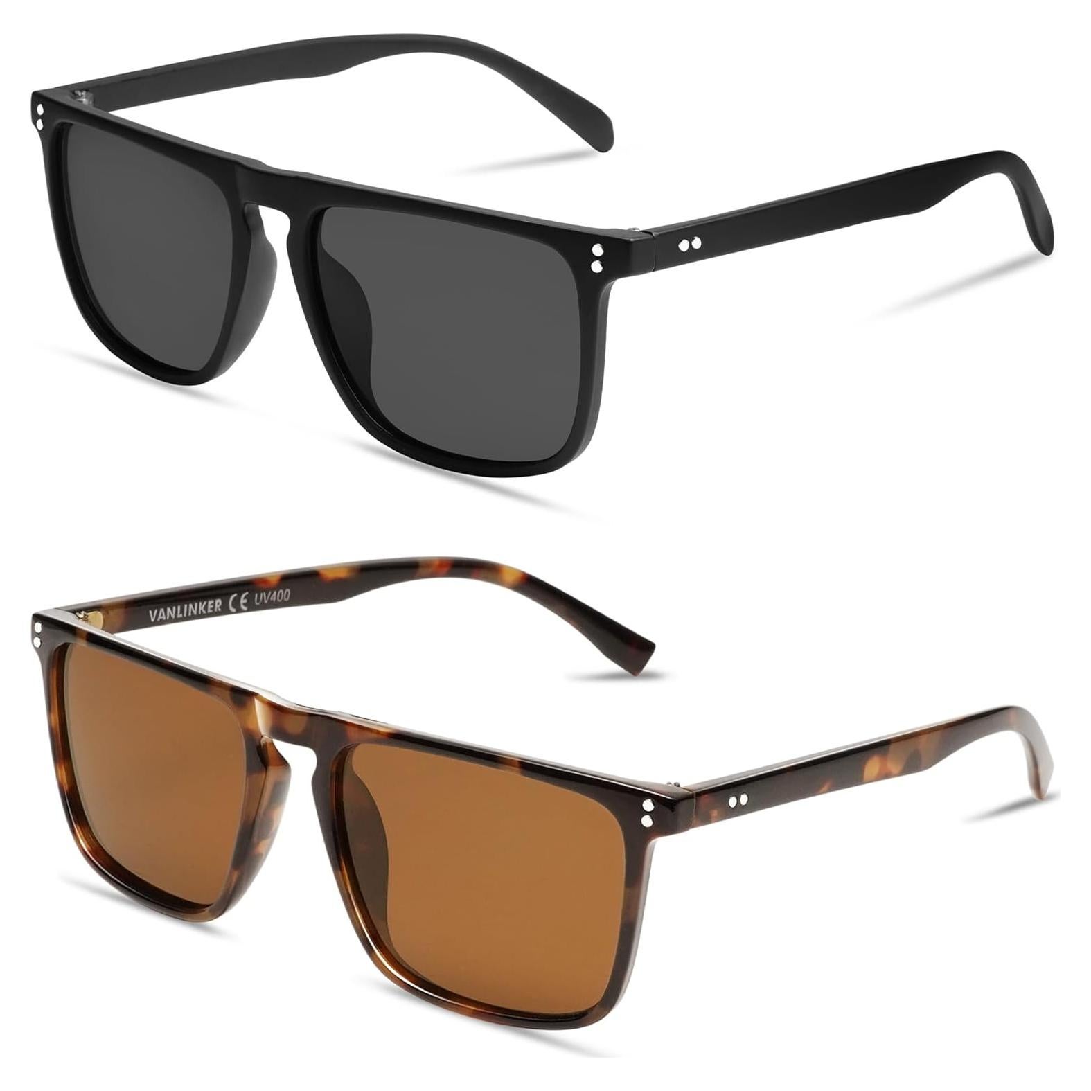 Gafas de sol cuadradas polarizadas Vanlinker UV400 para hombres y mujeres