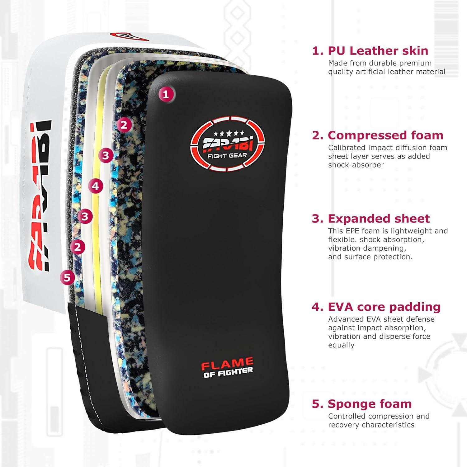 Pad de Entrenamiento Curvado Farabi Sports 36x19cm Negro