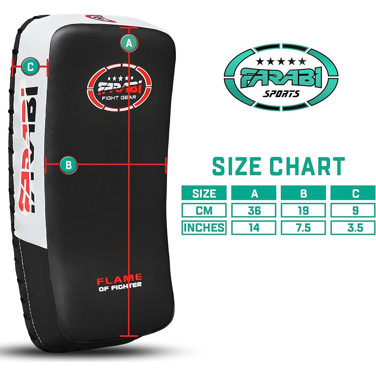 Pad de Entrenamiento Curvado Farabi Sports 36x19cm Negro